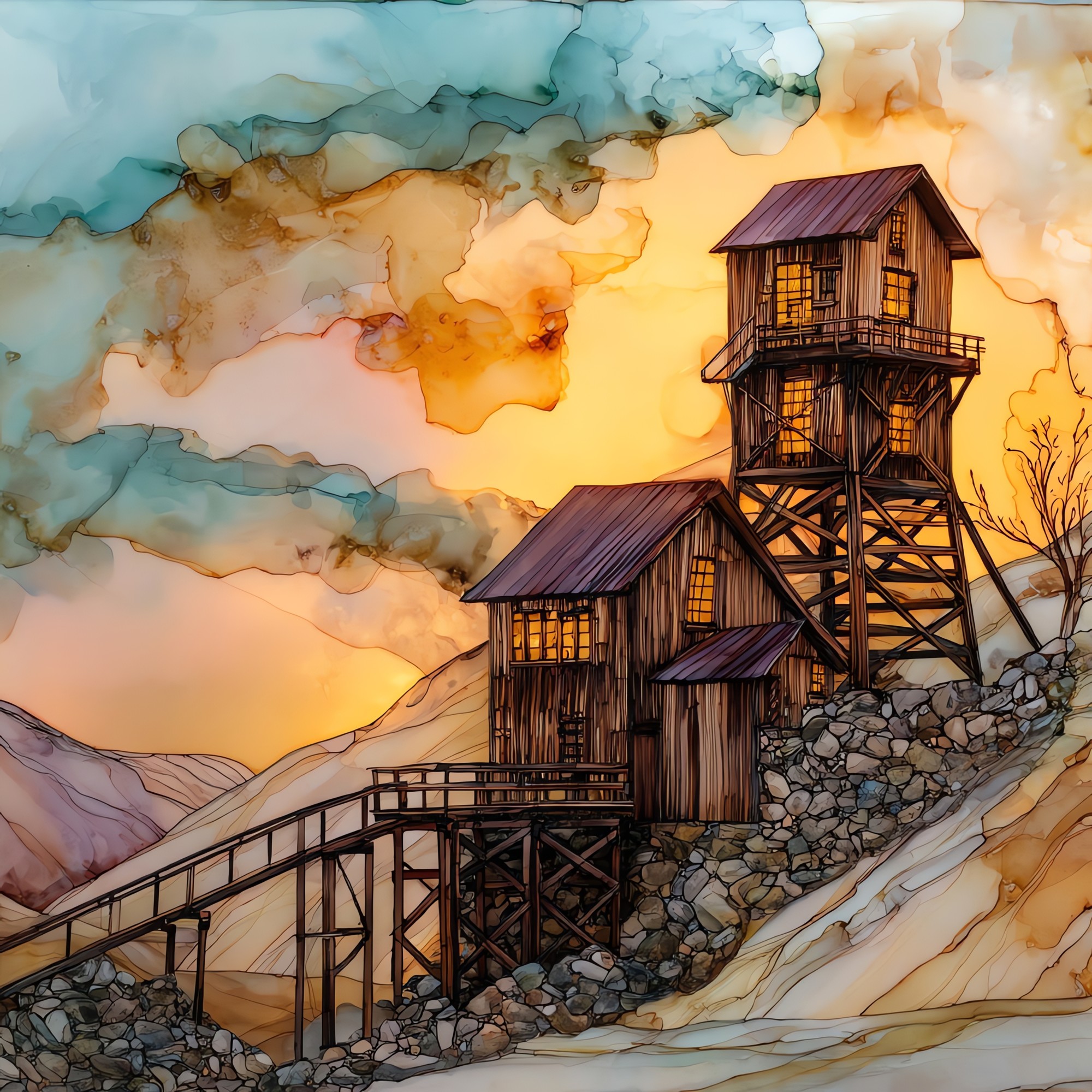 Smuggler Mine Aspen Elk Range Ceramic Art Tile