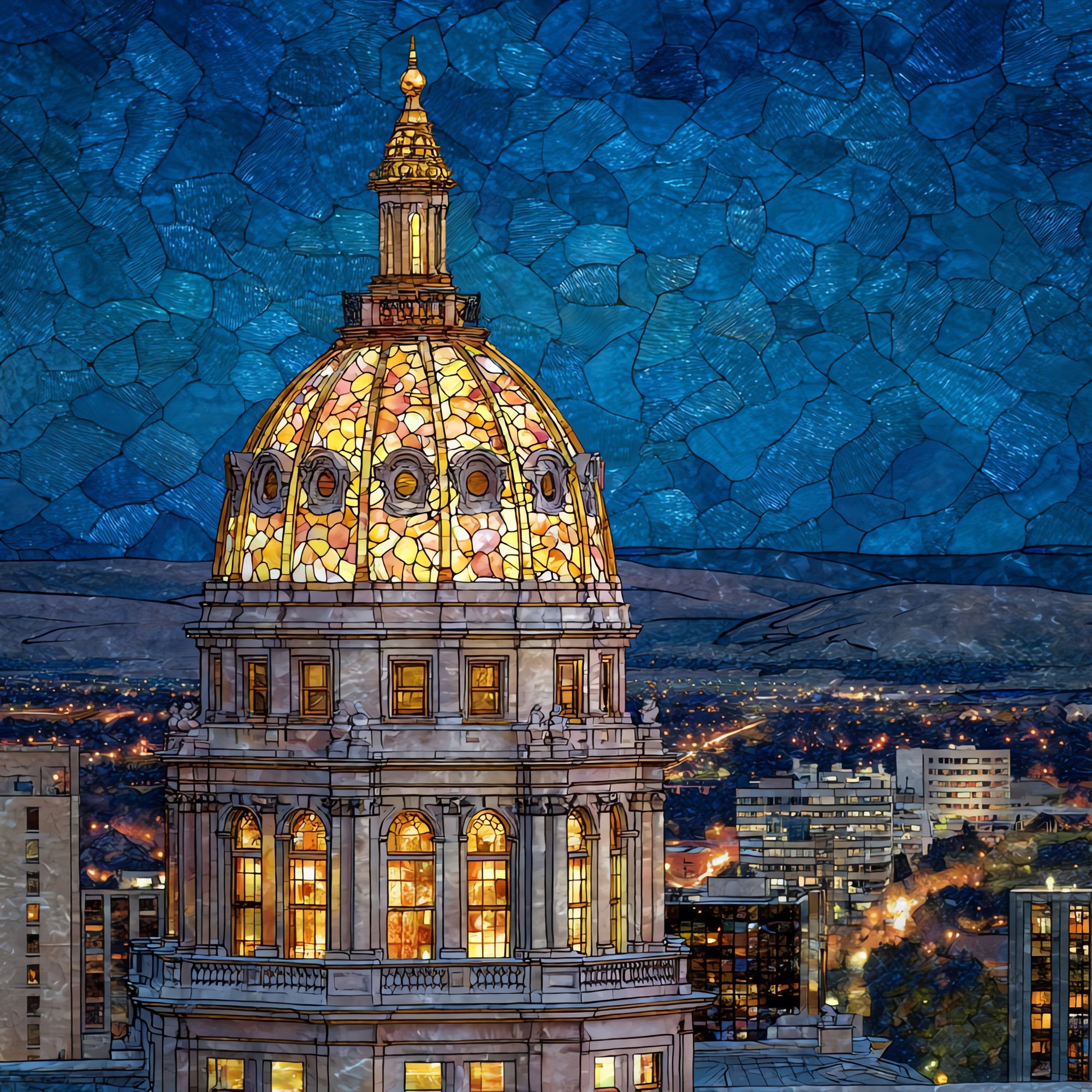 Colorado State Capitol facade Denver Metro Ceramic Art Tile