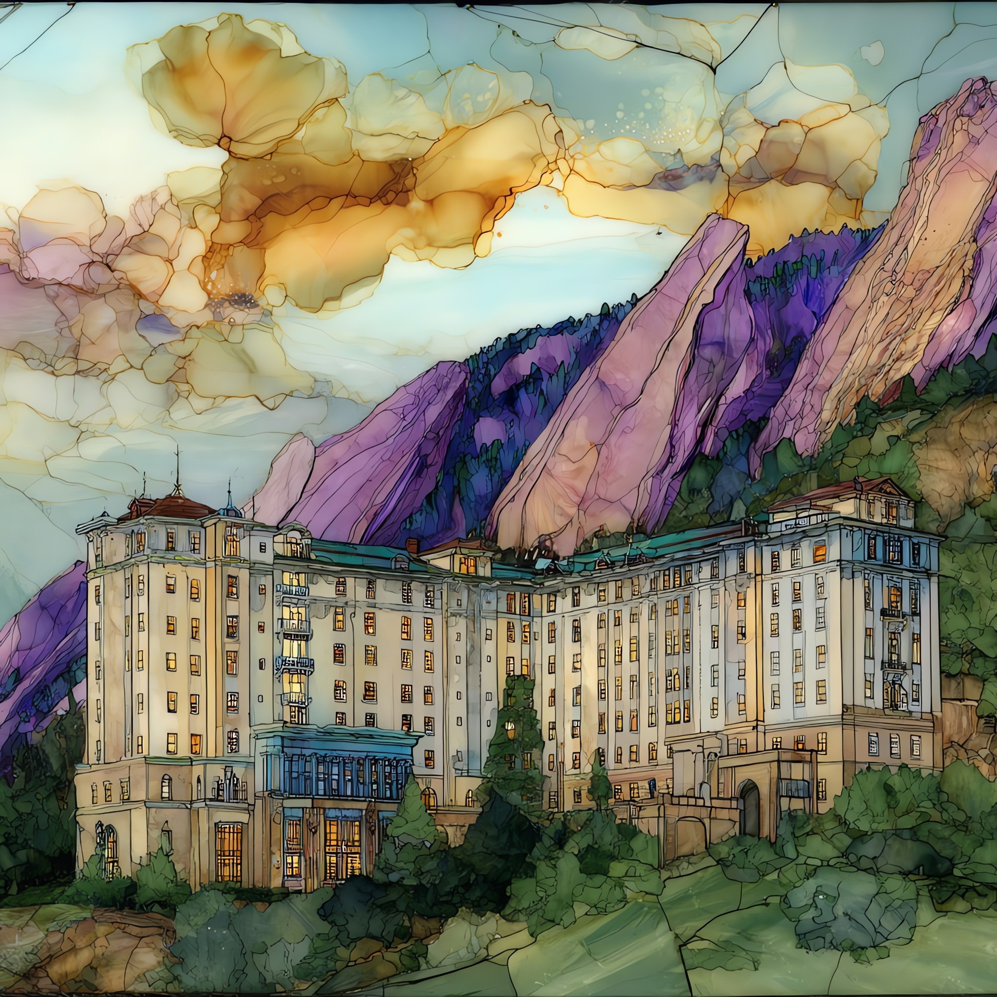 Cliff House Manitou Front Range Ceramic Art Tile