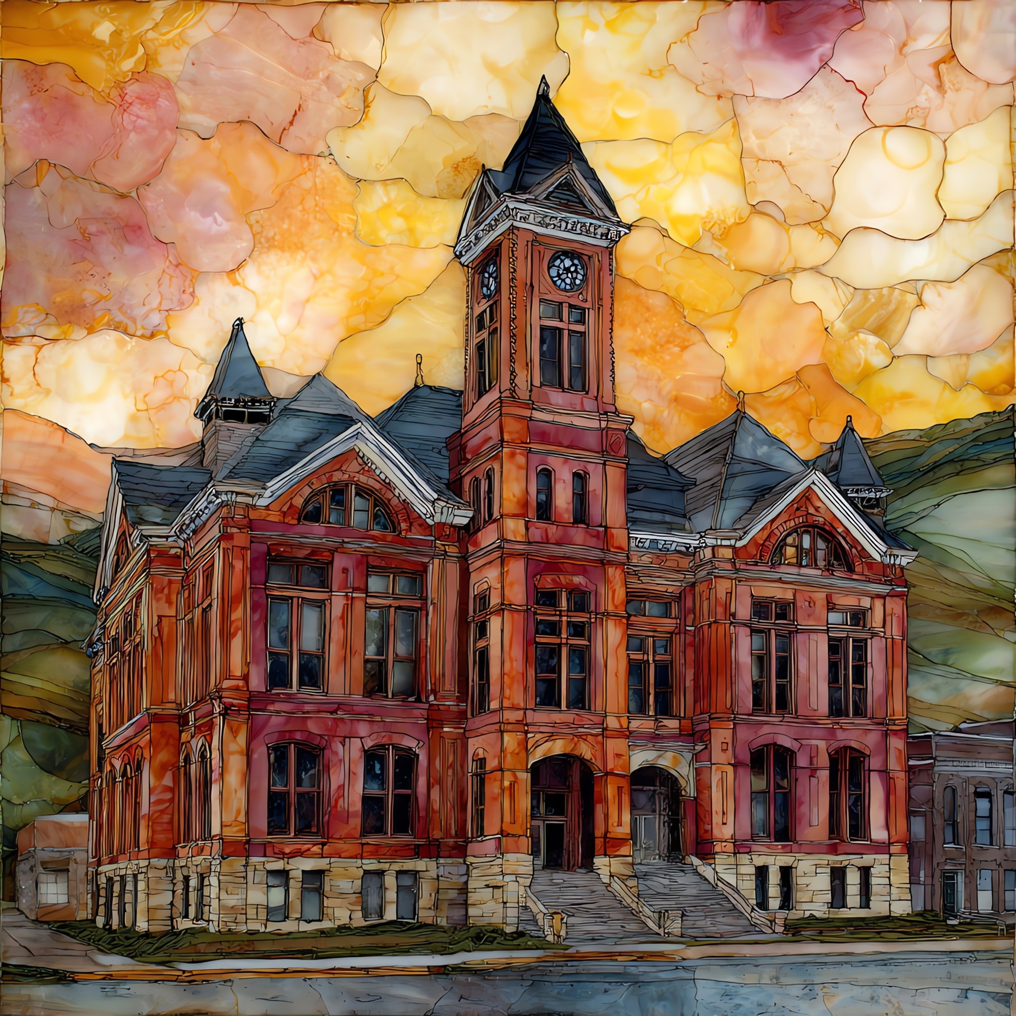 Cripple Creek courthouse Front Range Ceramic Art Tile