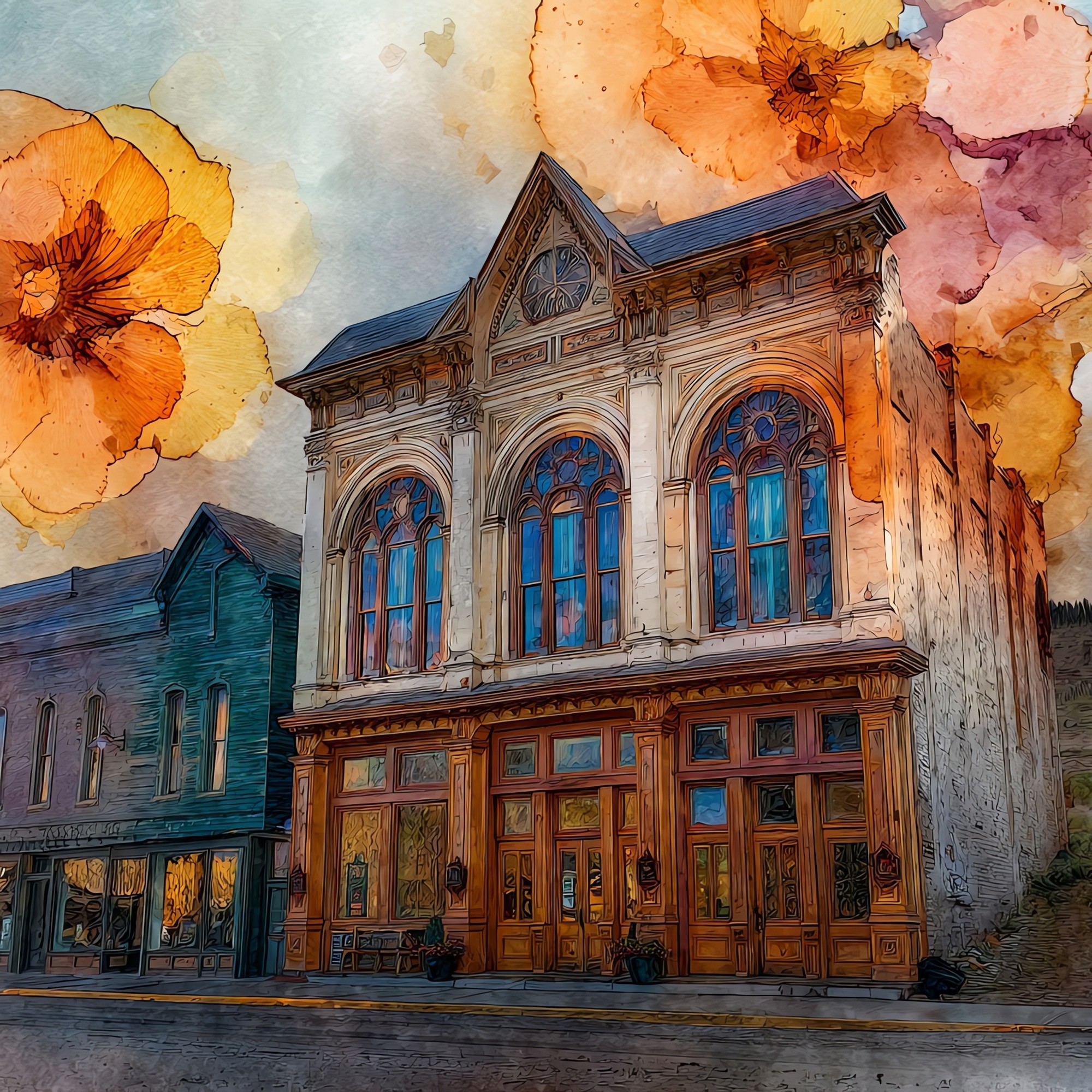 Tabor Opera House Leadville Sawatch Range Ceramic Art Tile
