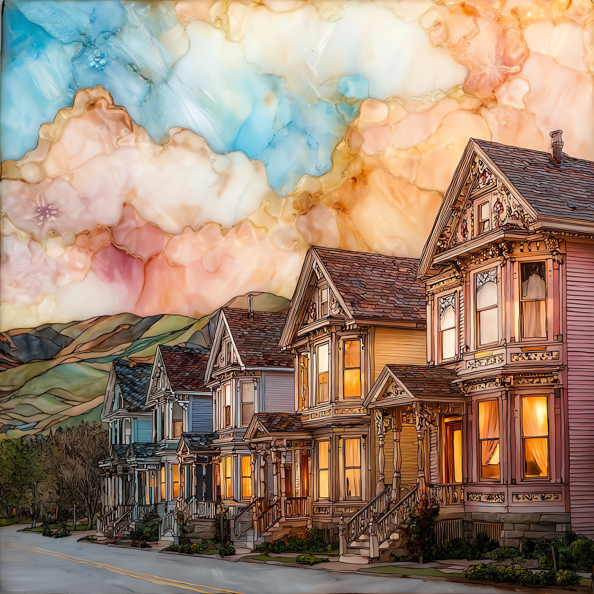 Sherman Avenue Aspen Victorians Elk Range Ceramic Art Tile