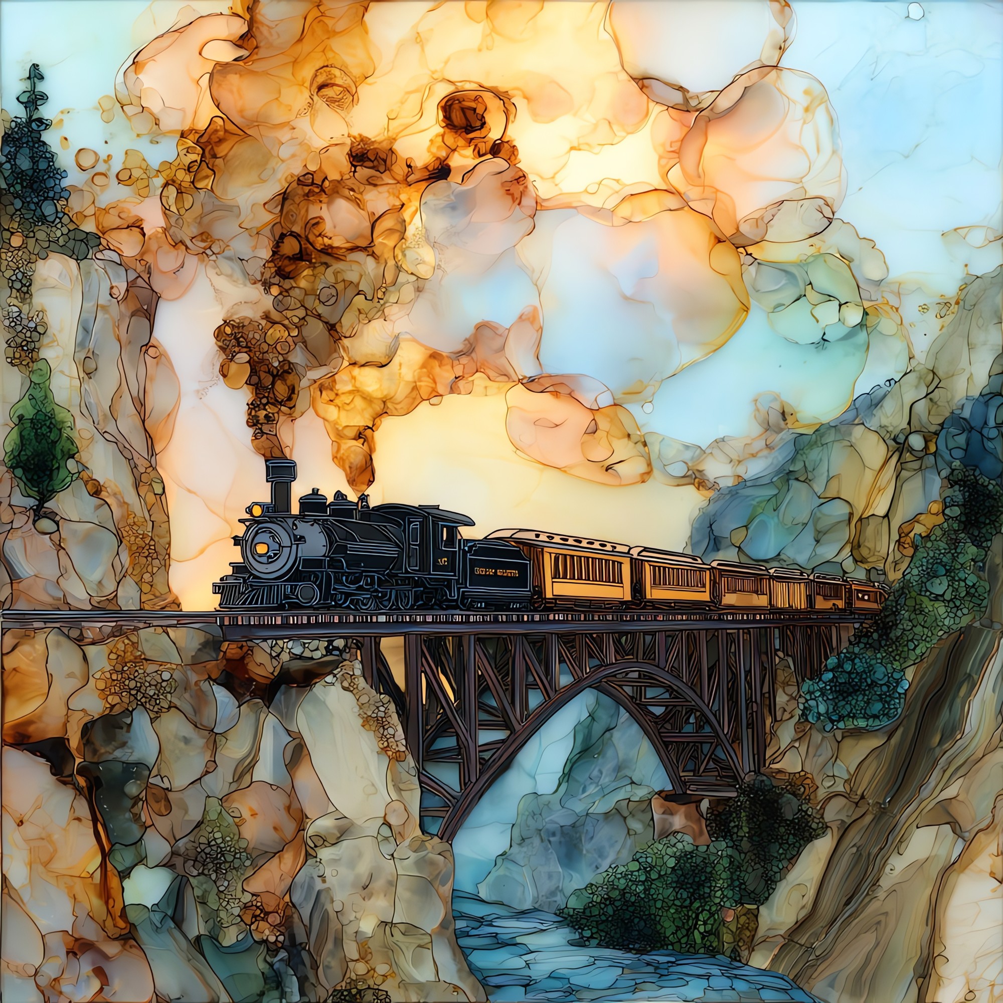 Durango-Silverton at High Bridge San Juans Ceramic Art Tile