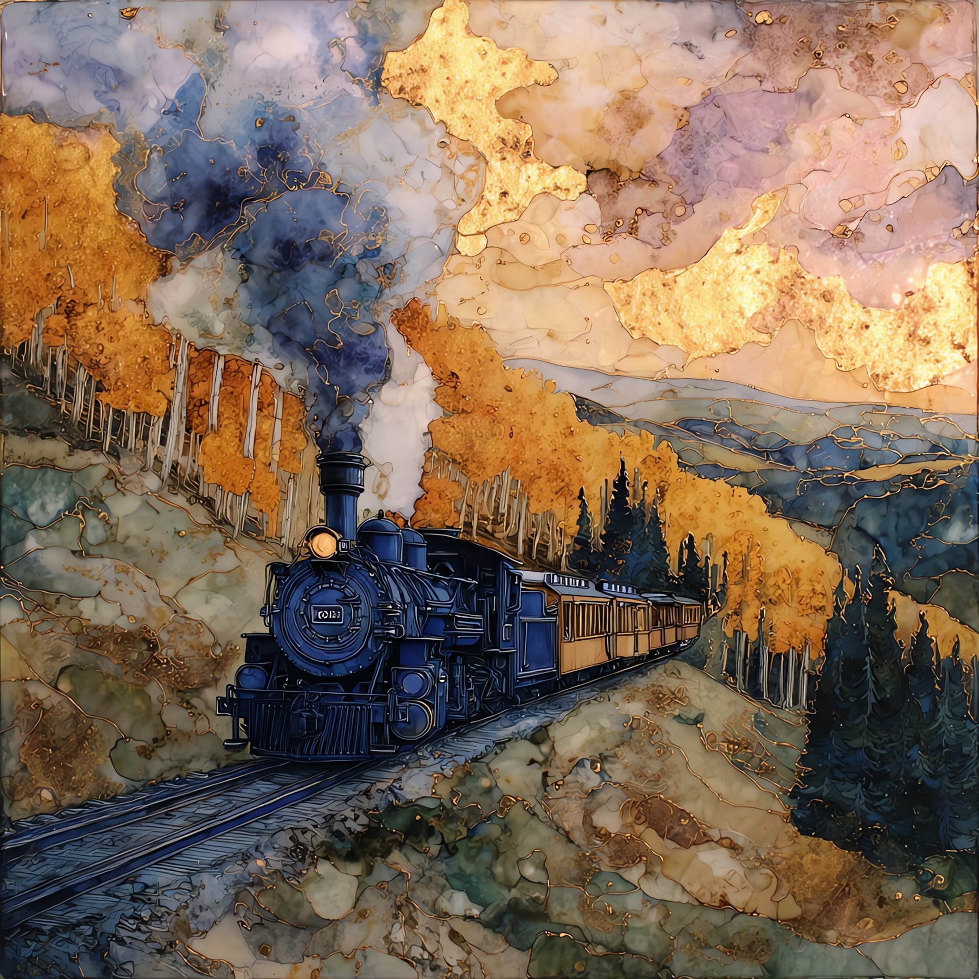 Cumbres & Toltec at Cumbres Pass San Juans Ceramic Art Tile