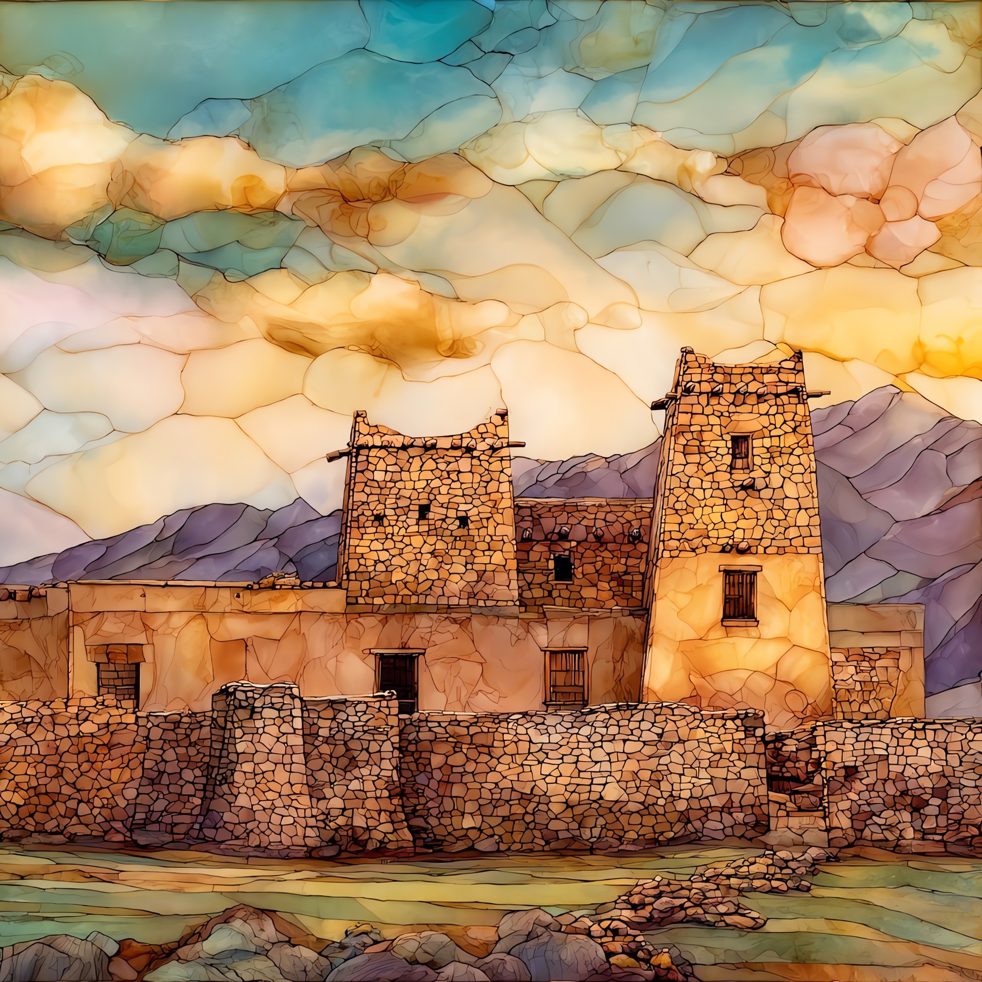 Bents Old Fort Ceramic Art Tile