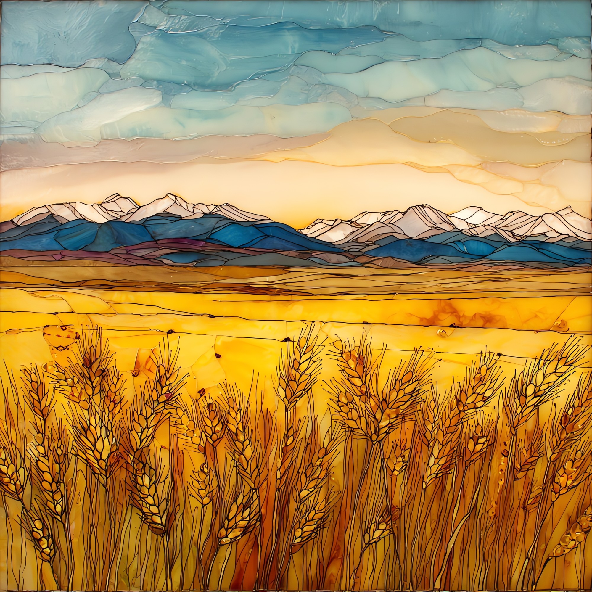 Wheat fields eastern plains Ceramic Art Tile