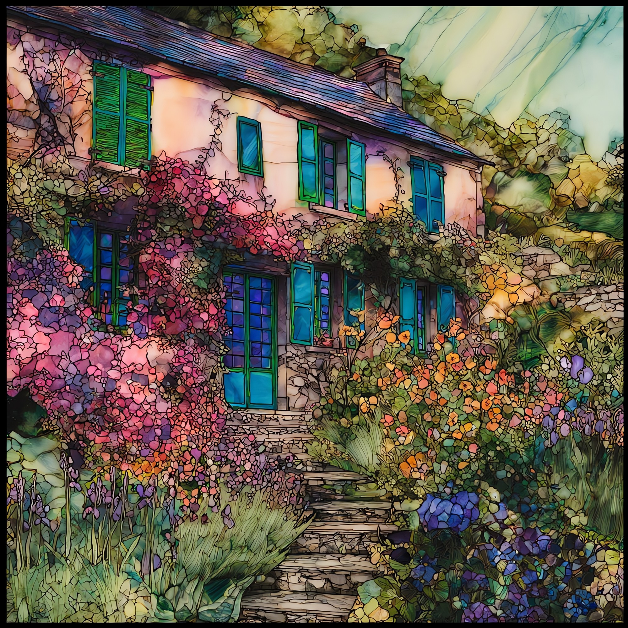 Monet's Pink House Giverny