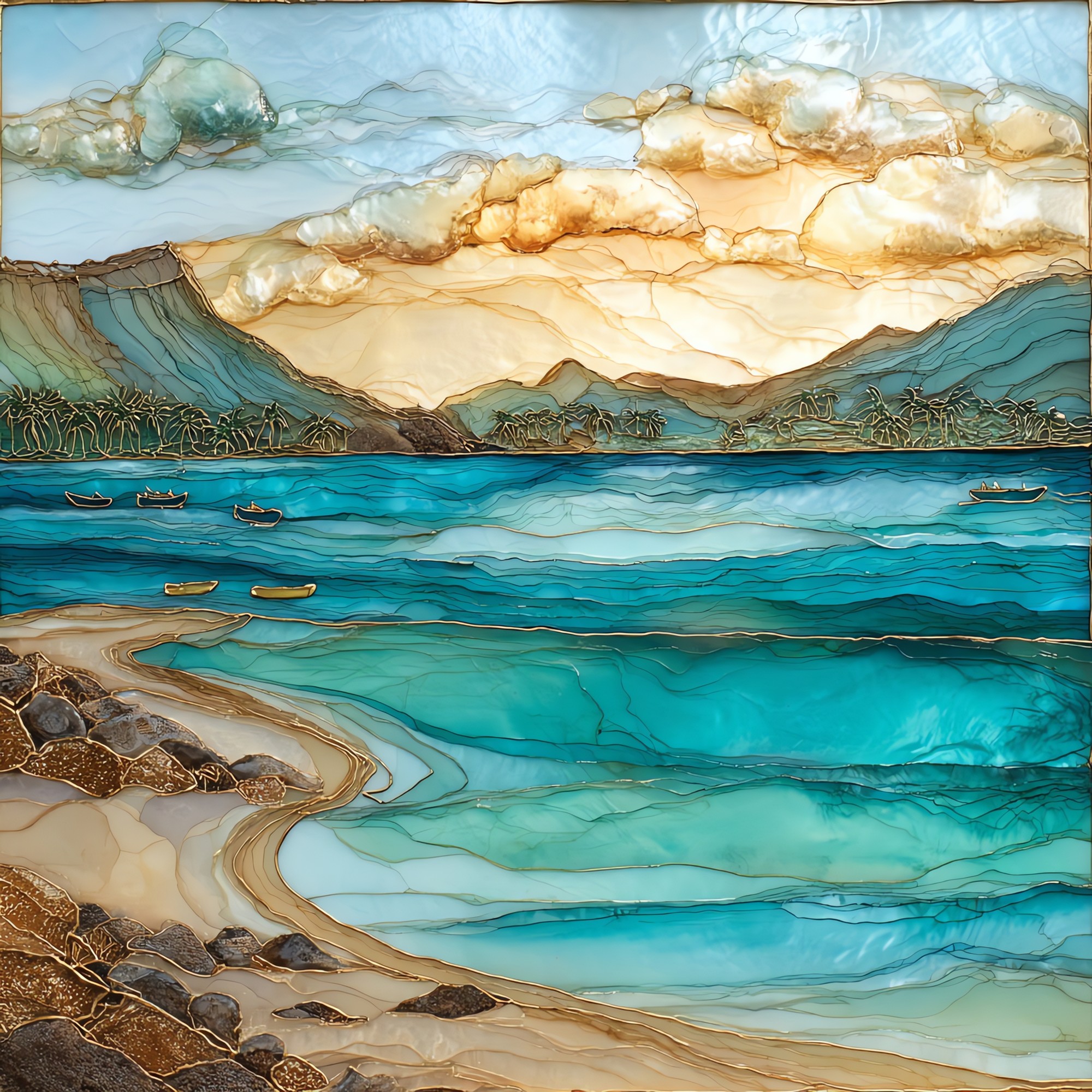 Kailua Beach Oahu Ceramic Art Tile