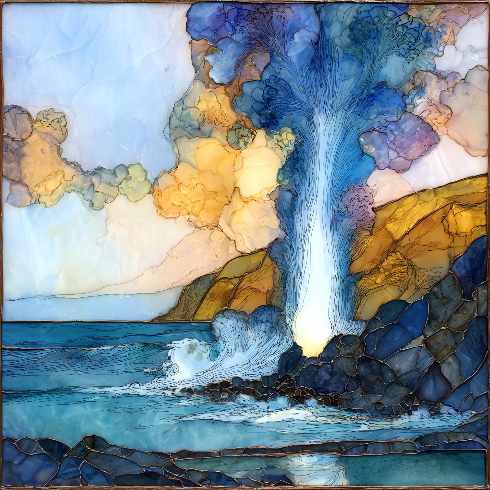 Halona Blowhole Oahu Ceramic Art Tile