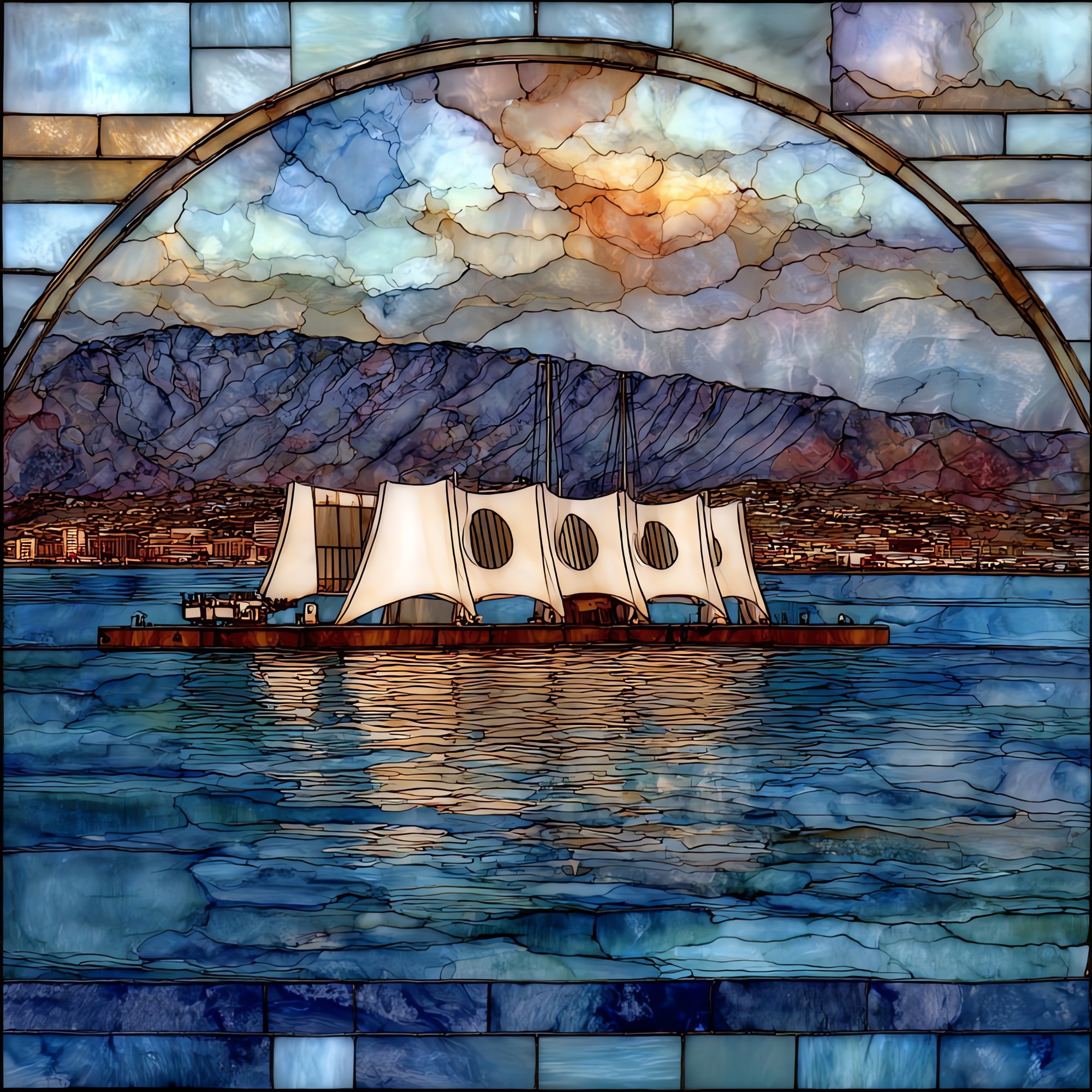 USS Arizona Memorial Oahu Ceramic Art Tile