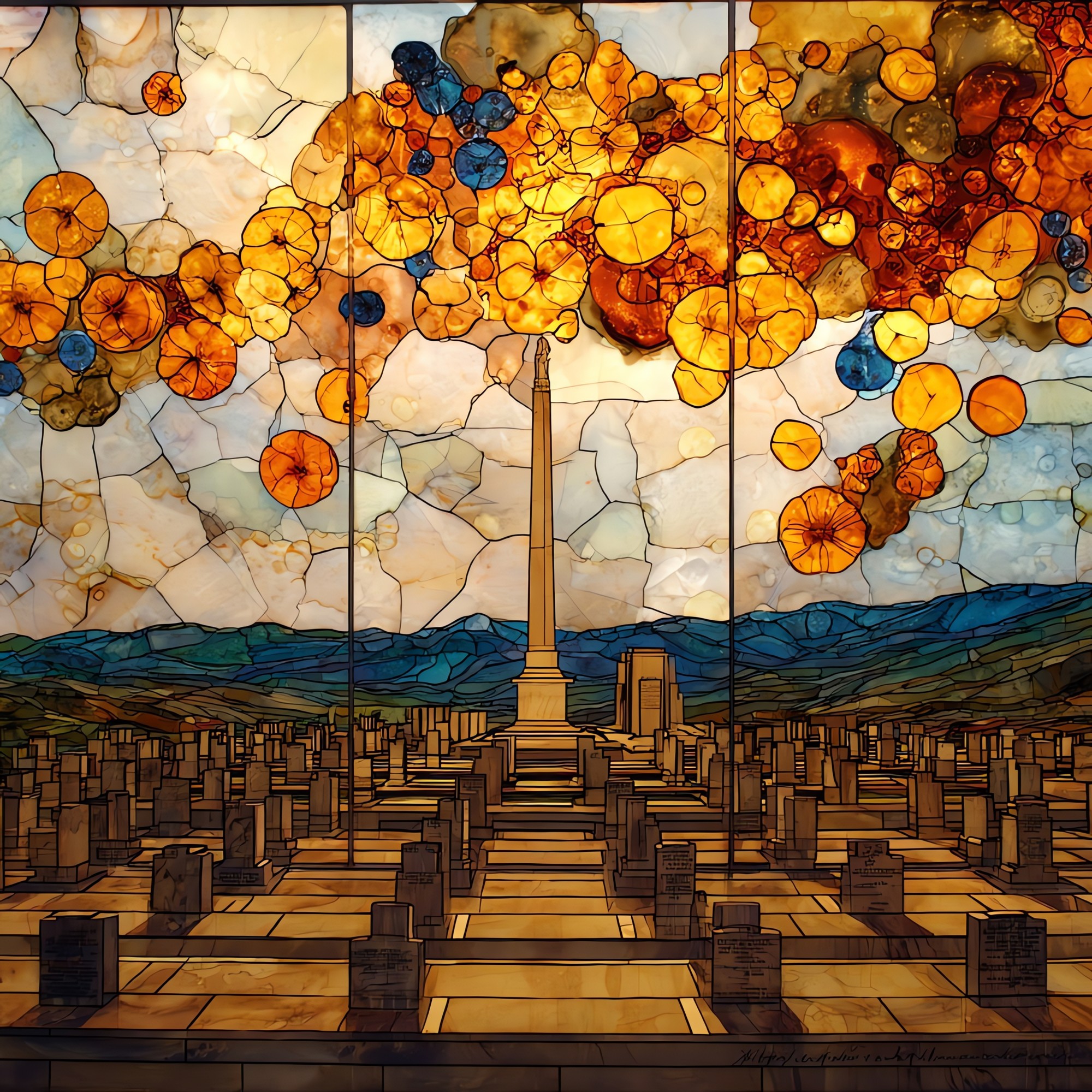 Punchbowl Cemetery Oahu Ceramic Art Tile