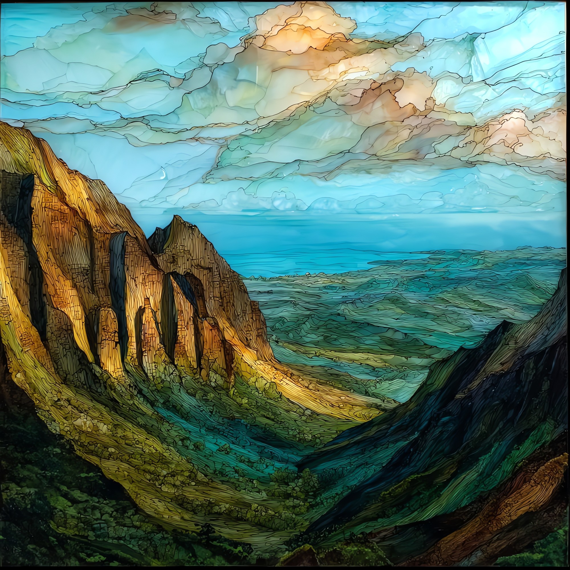 Pali Lookout Oahu Ceramic Art Tile