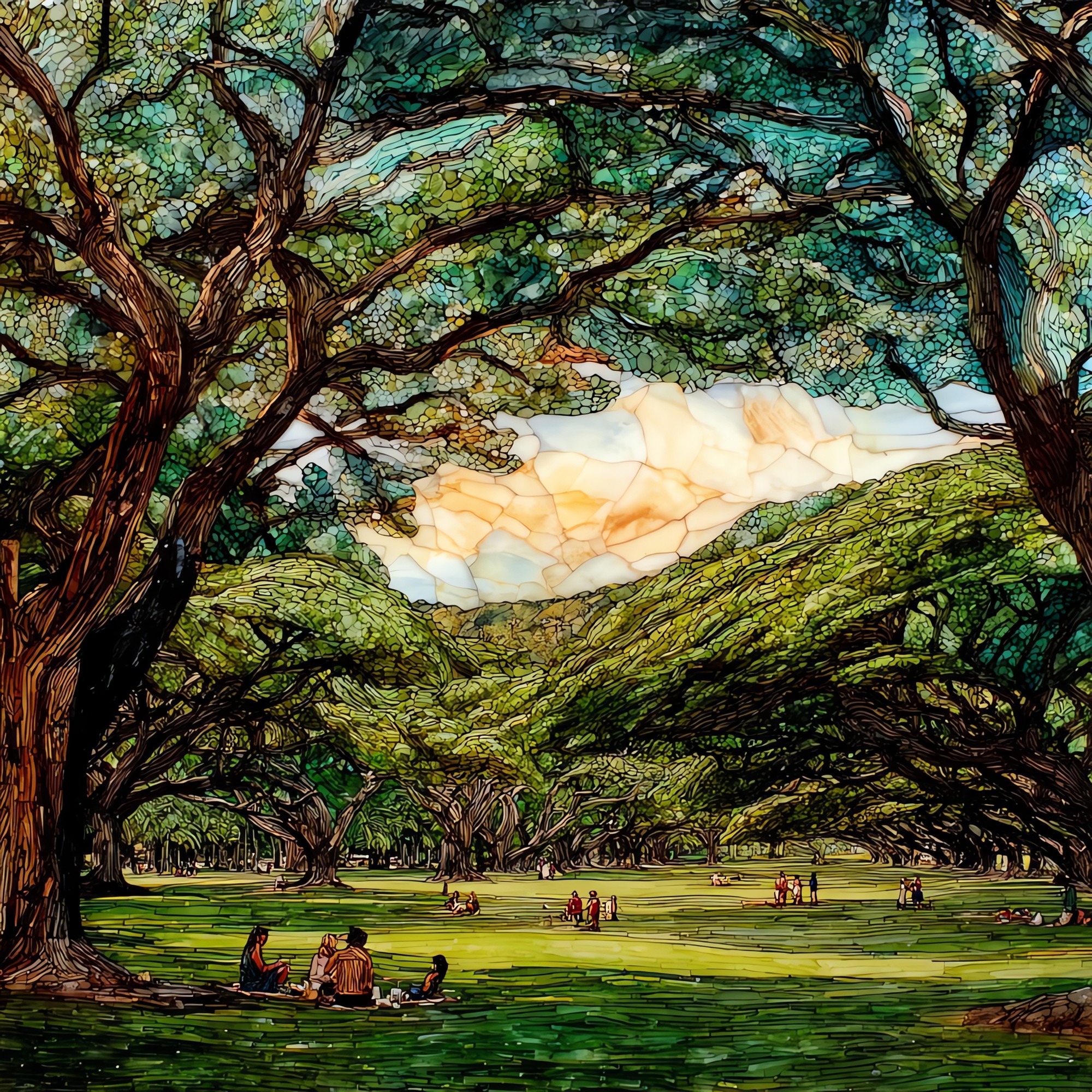 Kapiolani Banyans Oahu Ceramic Art Tile