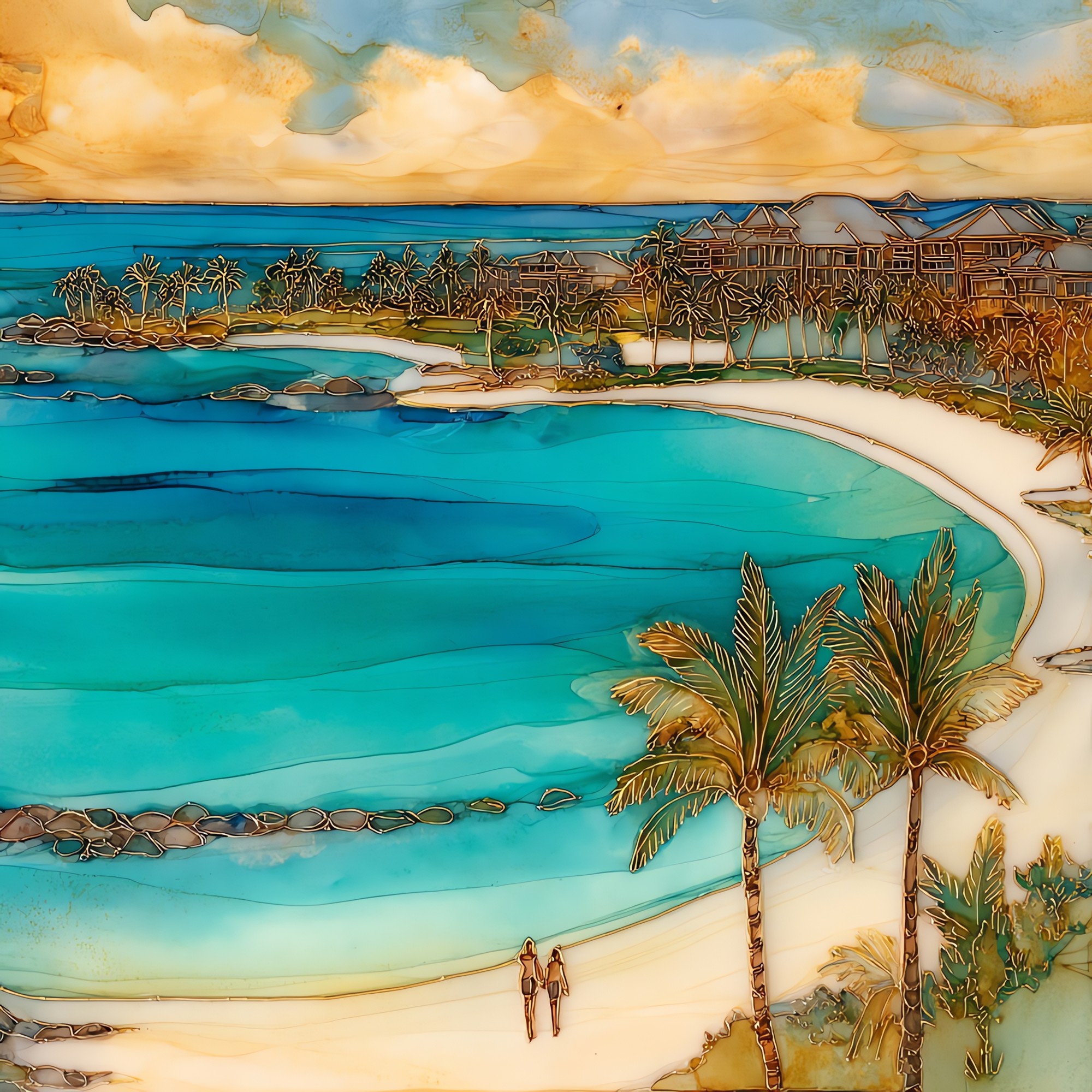 Ko Olina Lagoons Oahu Ceramic Art Tile