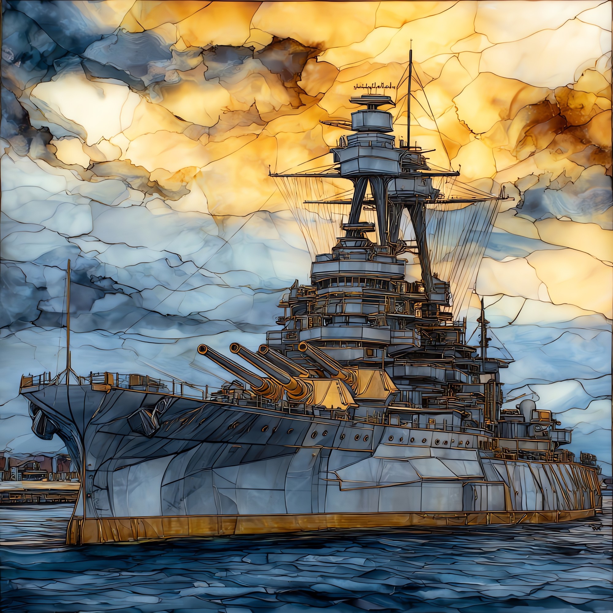 Battleship Missouri Oahu Ceramic Art Tile