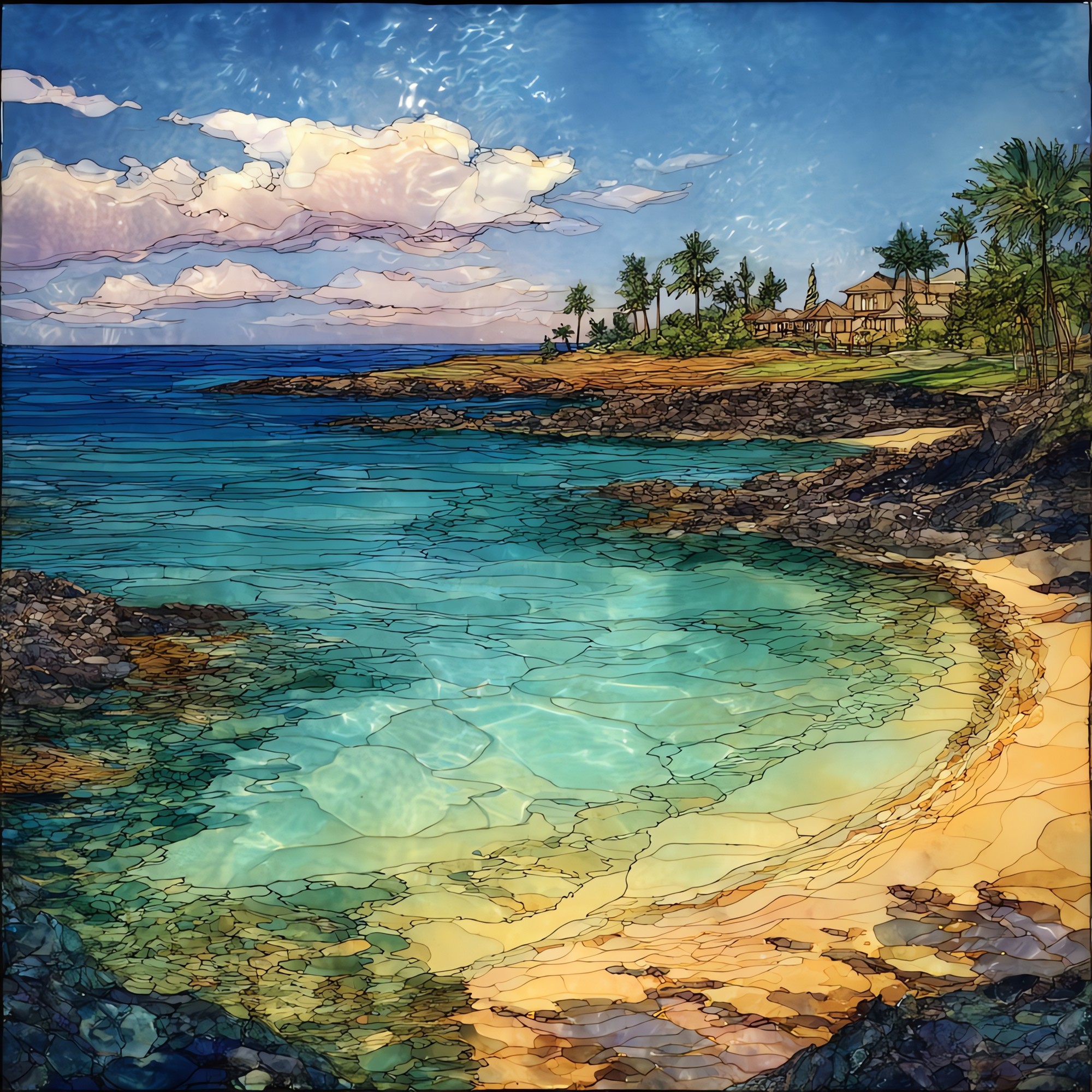 Kuilima Turtle Bay Oahu Ceramic Art Tile
