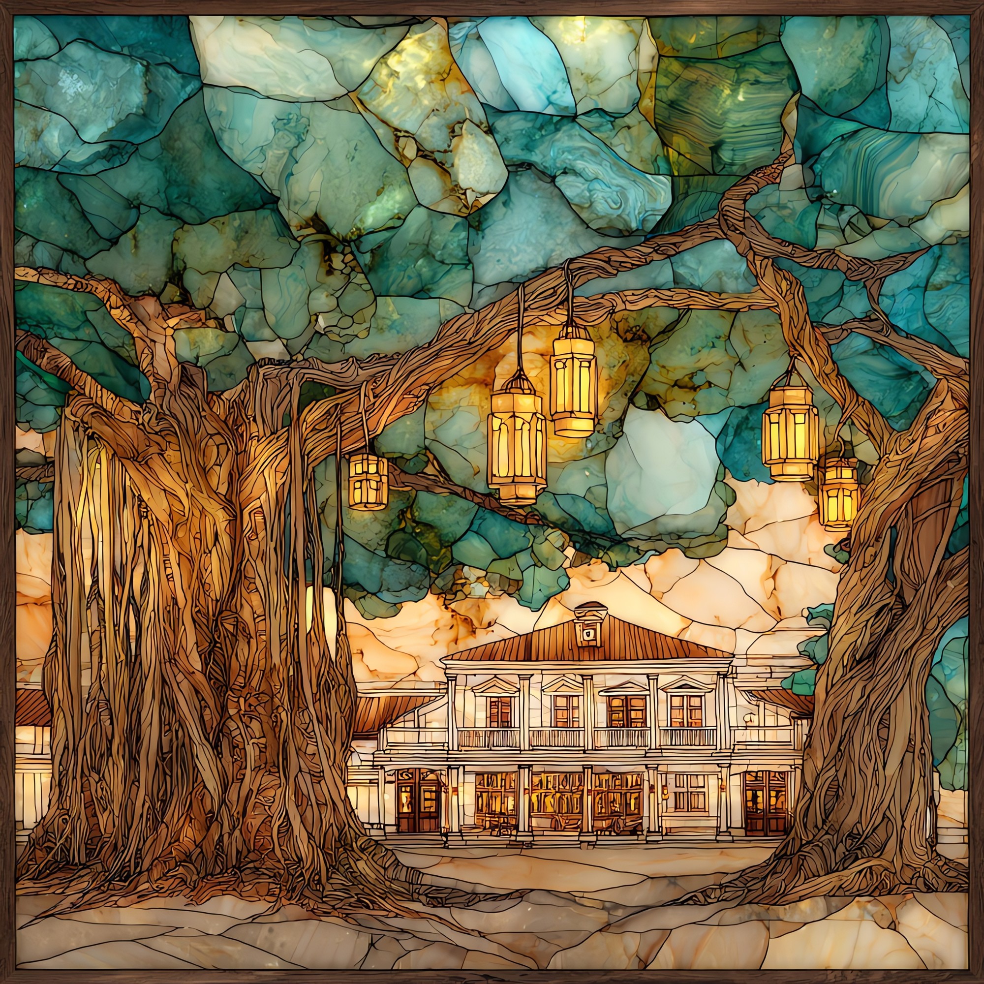 Lahaina Banyan Tree Maui Ceramic Art Tile