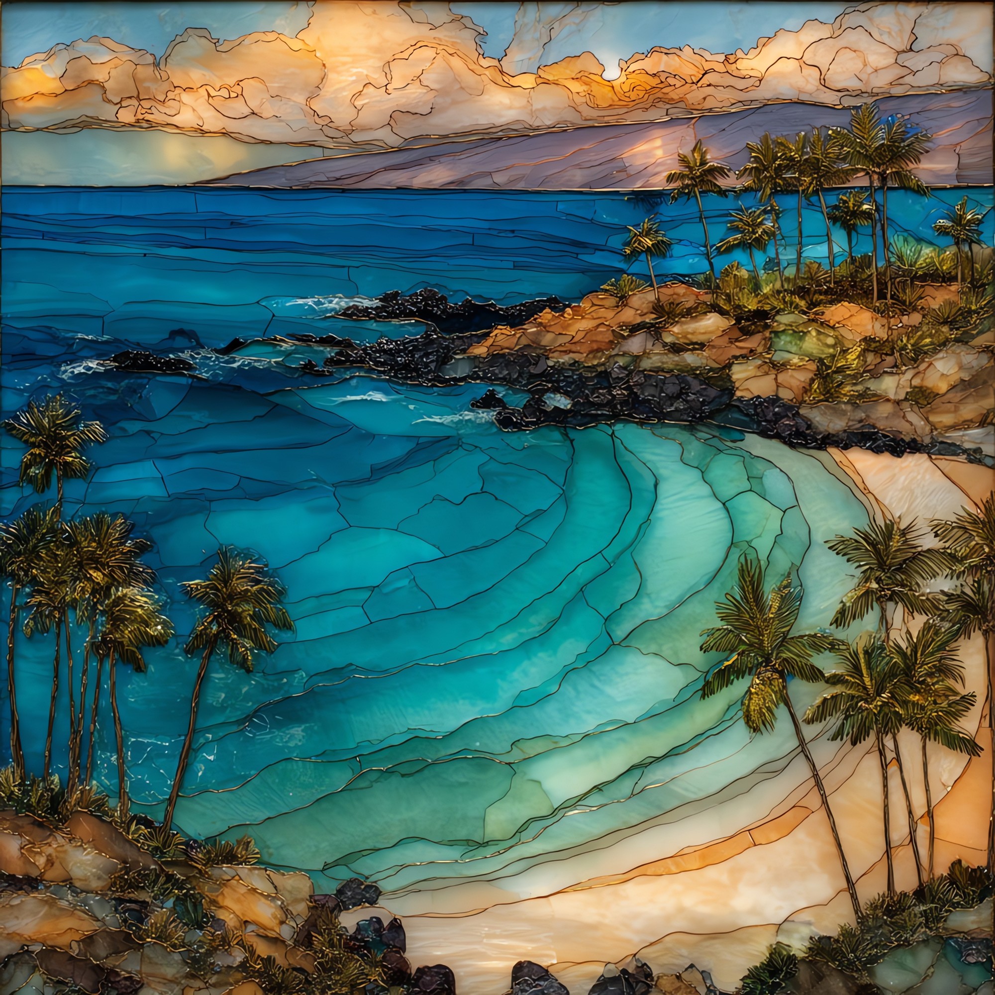 Napili Bay Maui Ceramic Art Tile