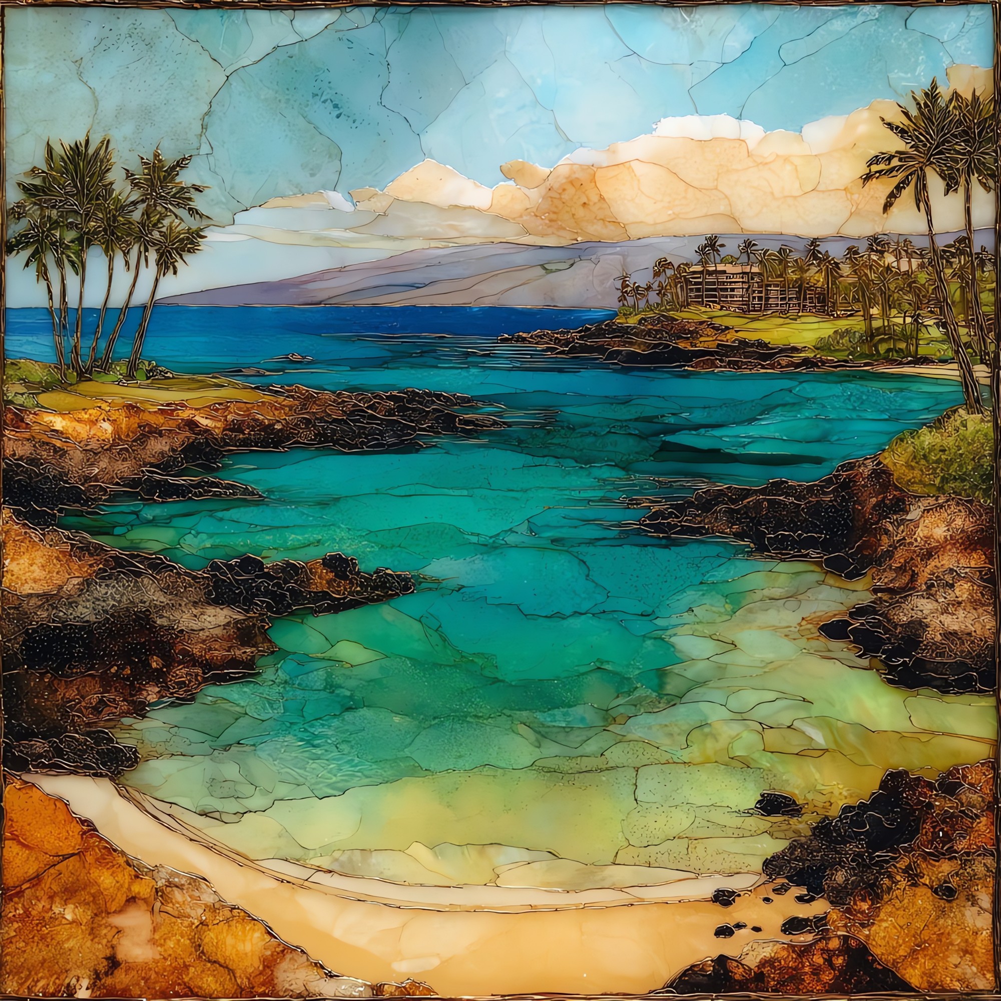 Kapalua Bay Maui Ceramic Art Tile