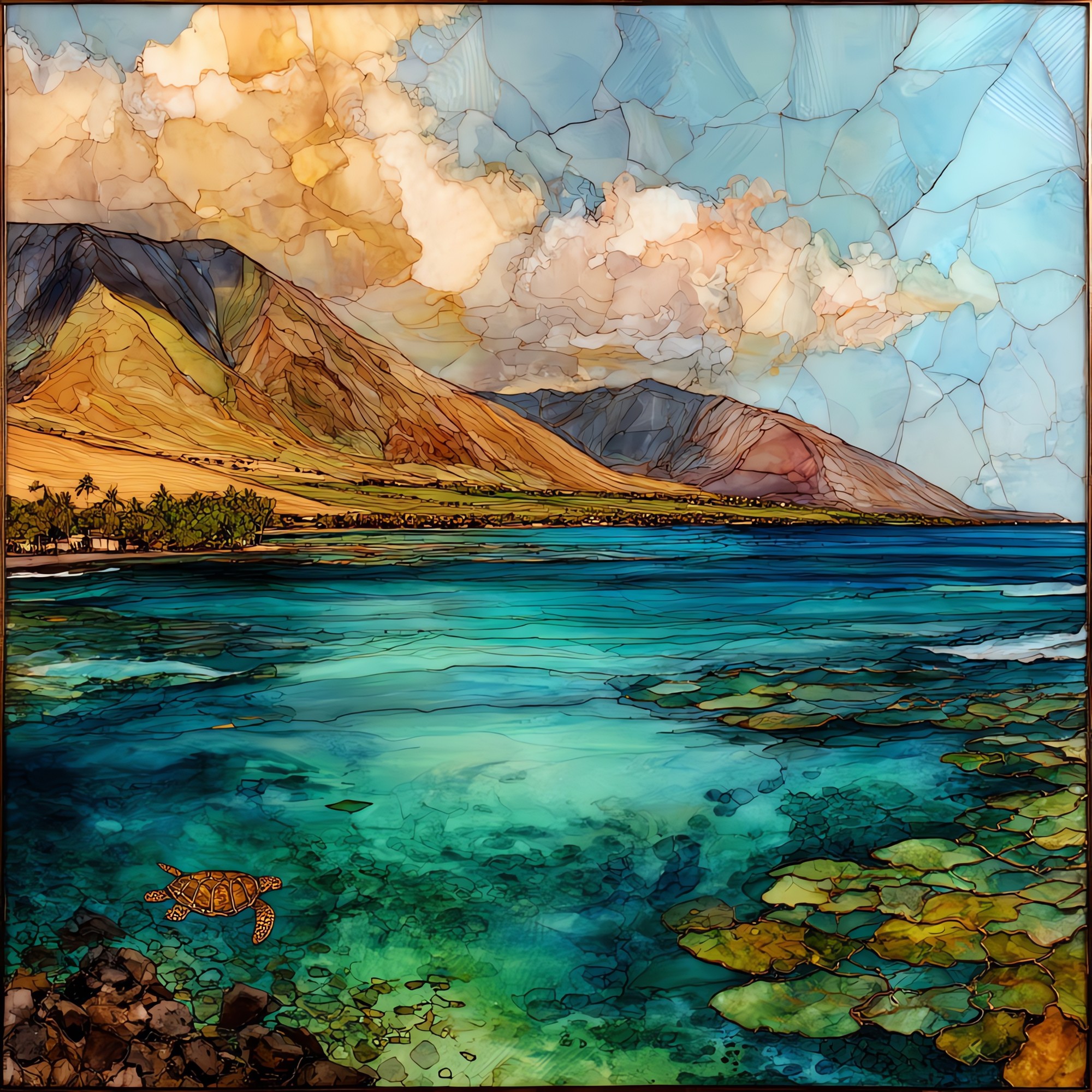 Olowalu Reef Maui Ceramic Art Tile