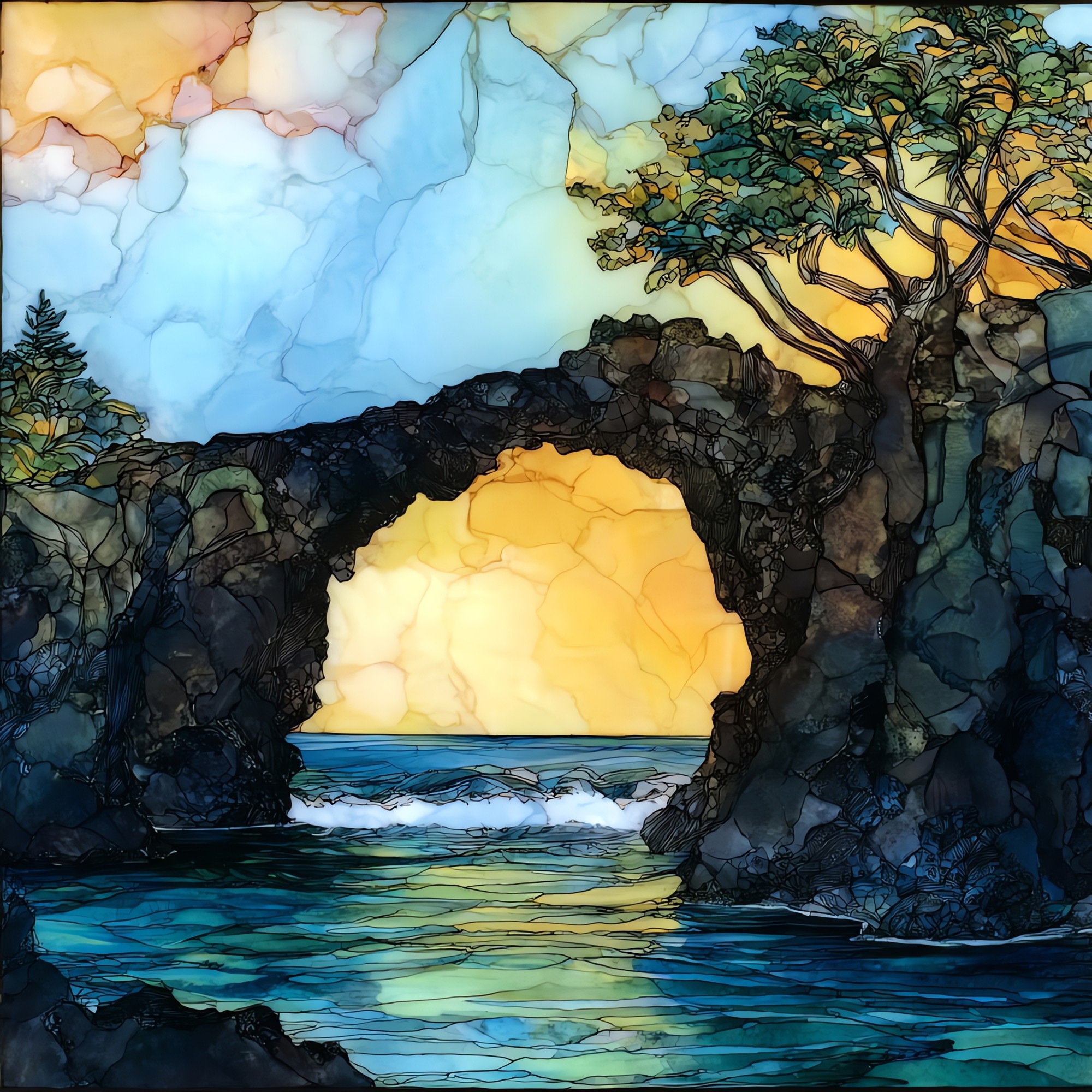 Pailoa Sea Arch Maui Ceramic Art Tile