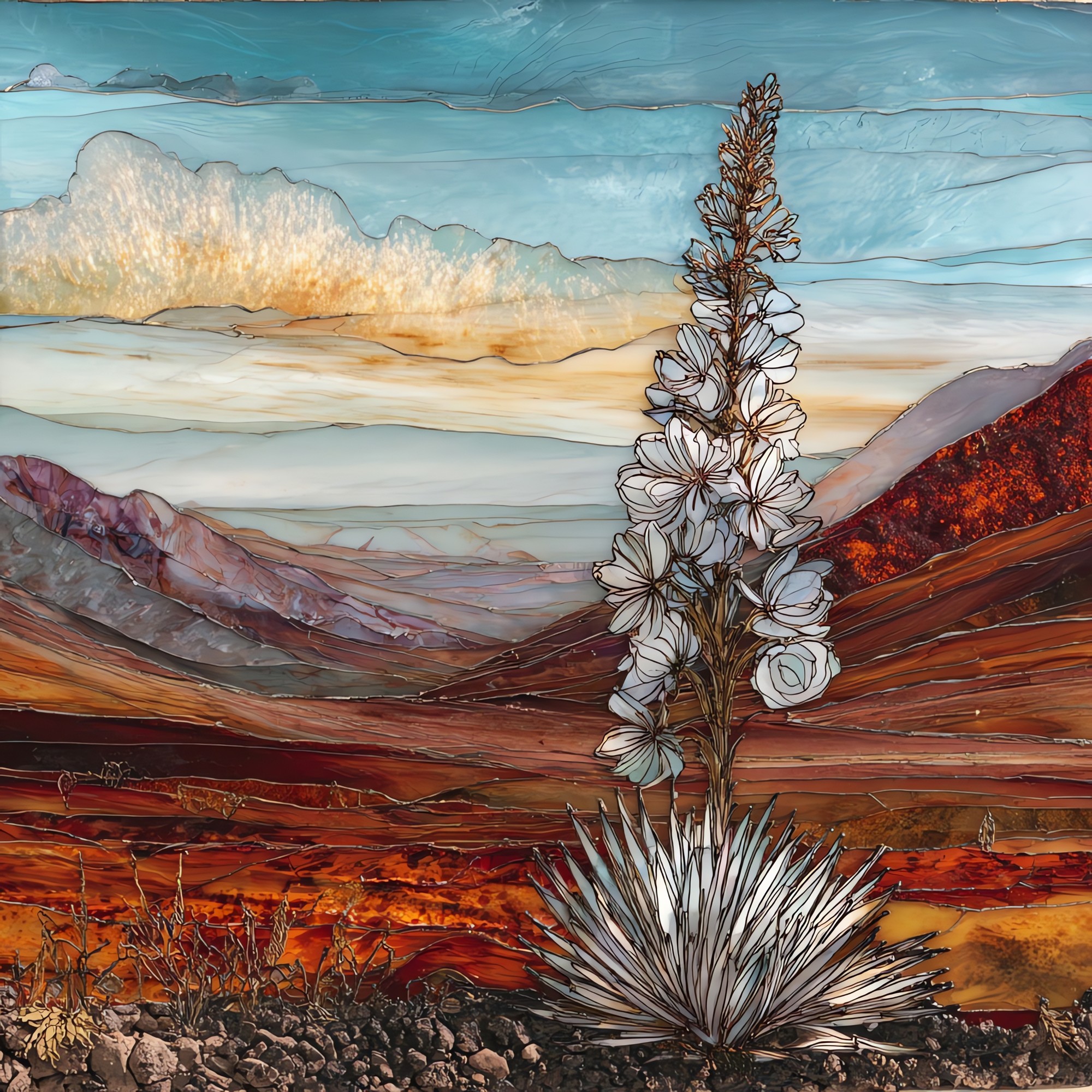 Haleakala Silversword Maui Ceramic Art Tile