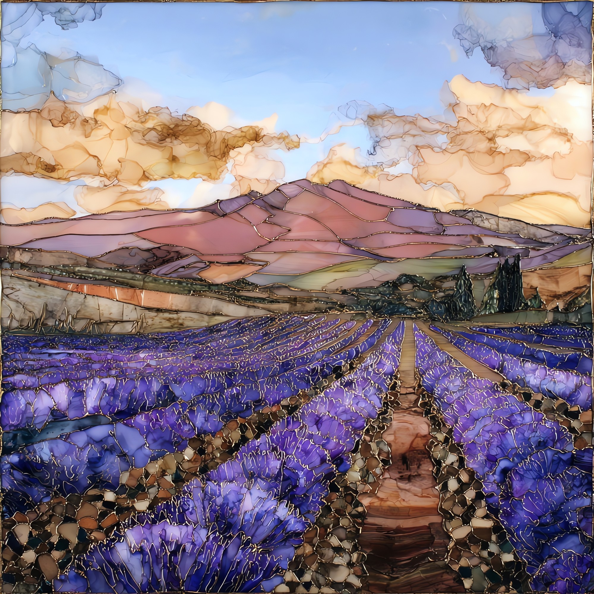 Kula Lavender Maui Ceramic Art Tile