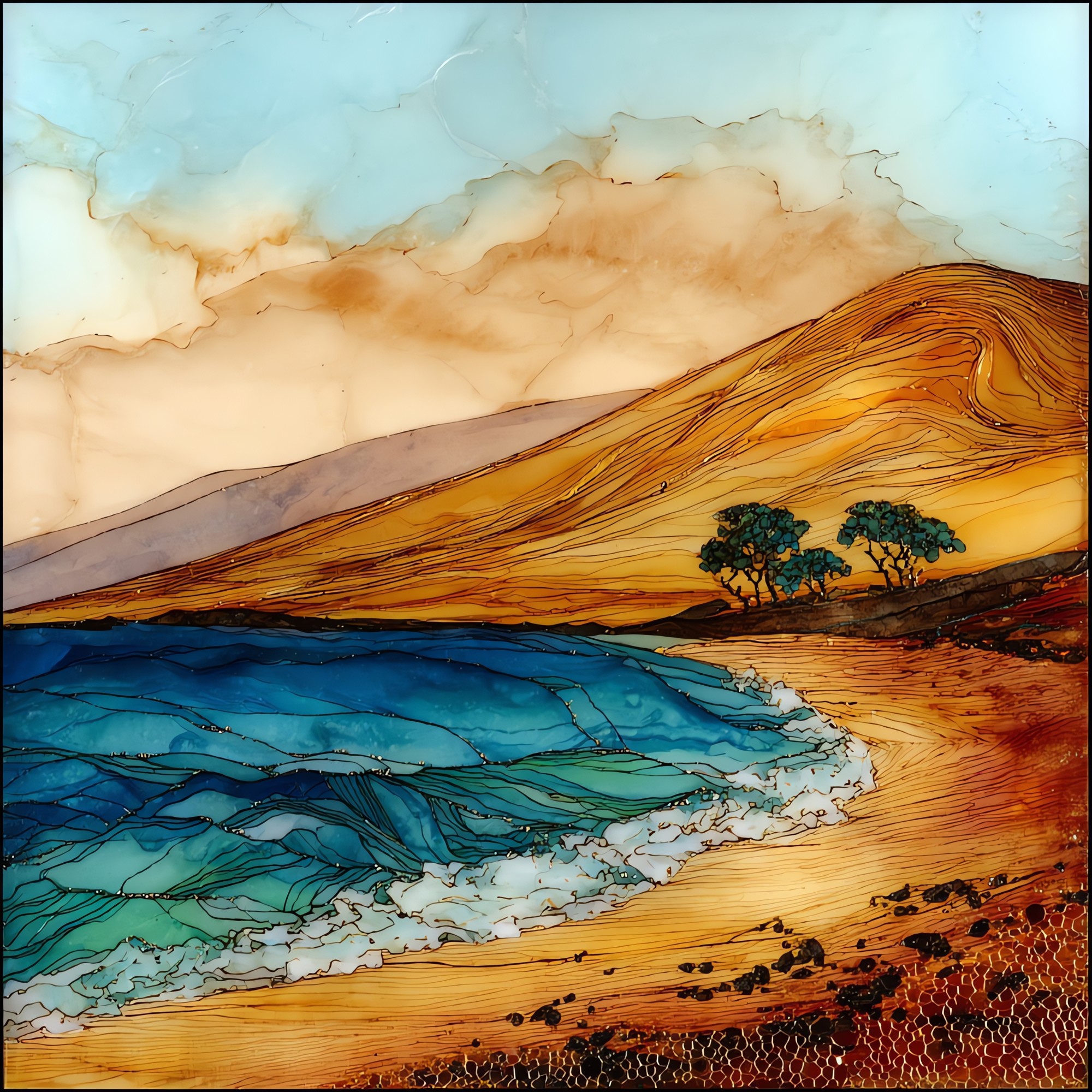 Big Beach Makena Maui Ceramic Art Tile
