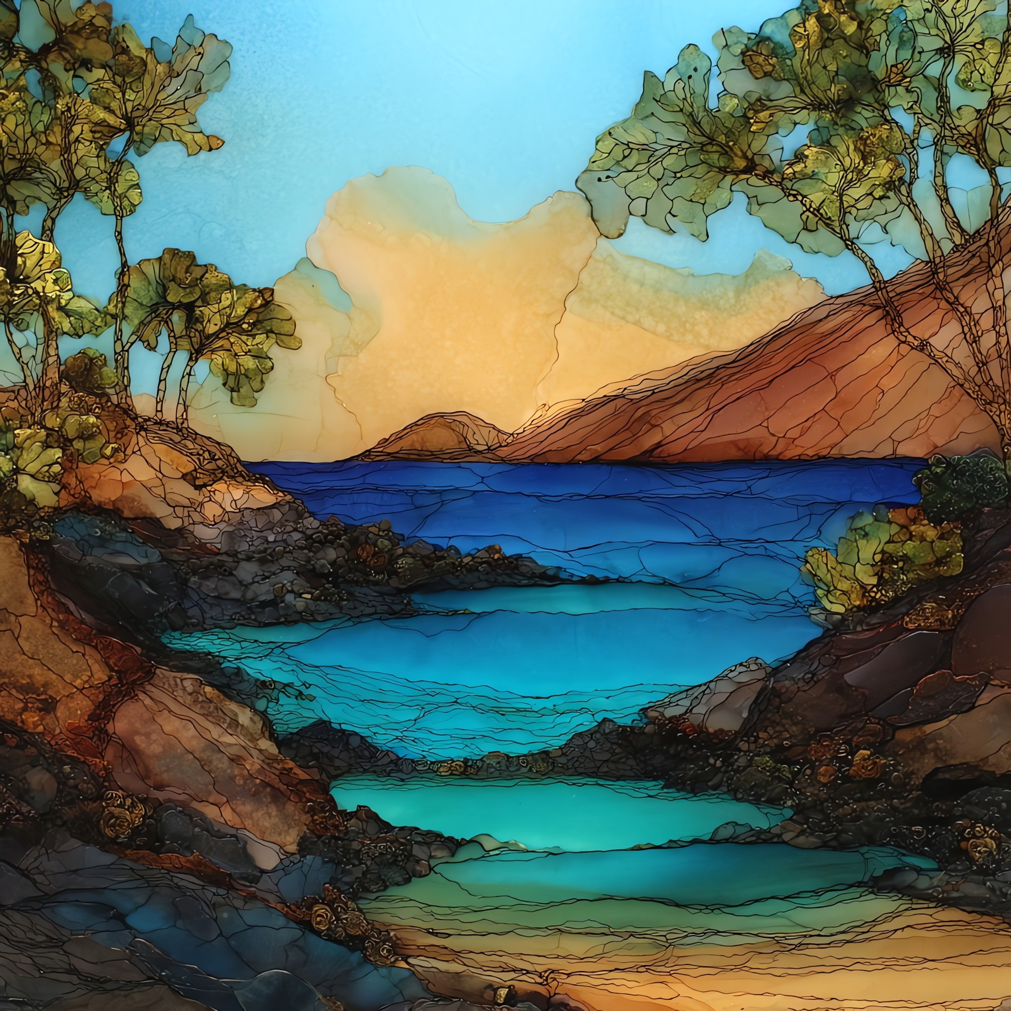 Little Beach Makena Maui Ceramic Art Tile