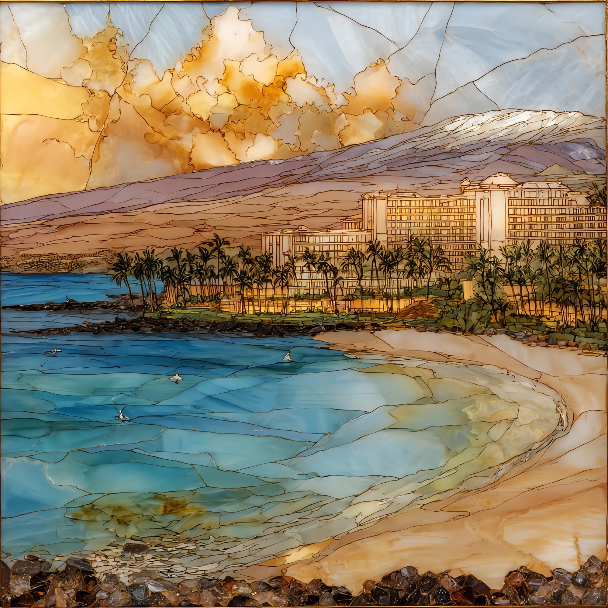 Mauna Kea Beach Hotel Big Island Ceramic Art Tile