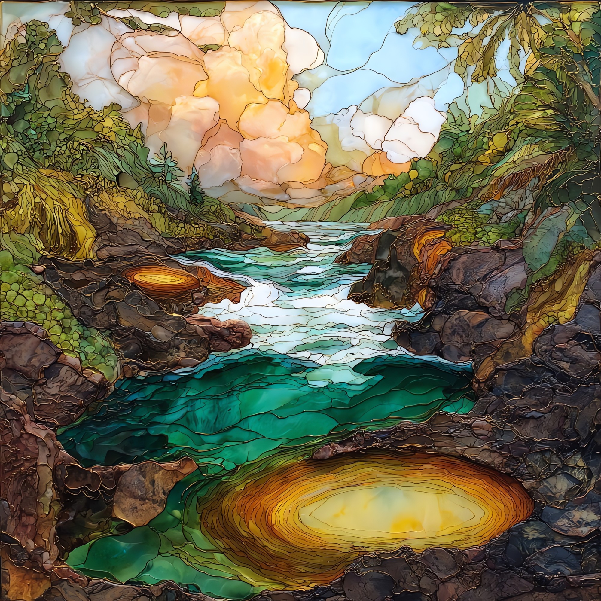 Boiling Pots Big Island Ceramic Art Tile