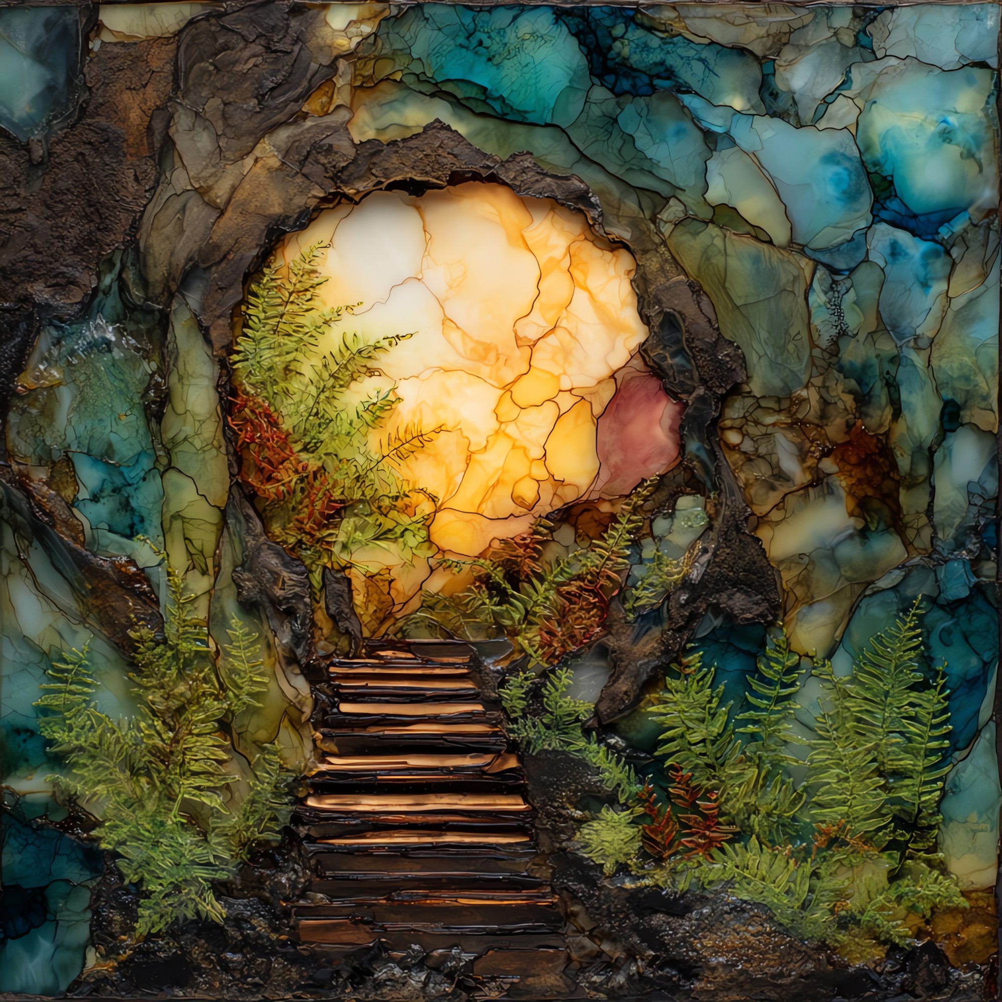 Kaumana Caves Big Island Ceramic Art Tile