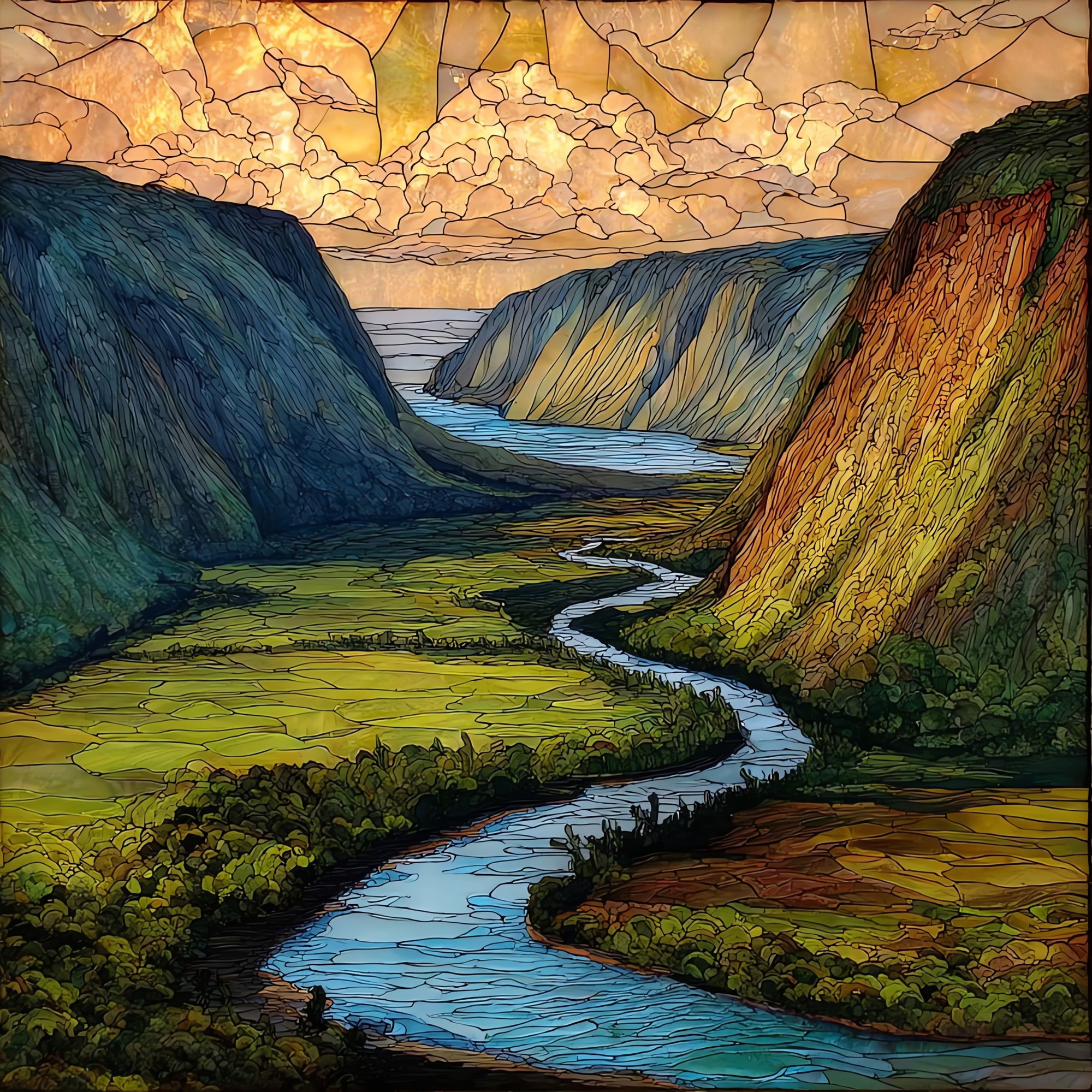 Waipio Overlook Big Island Ceramic Art Tile
