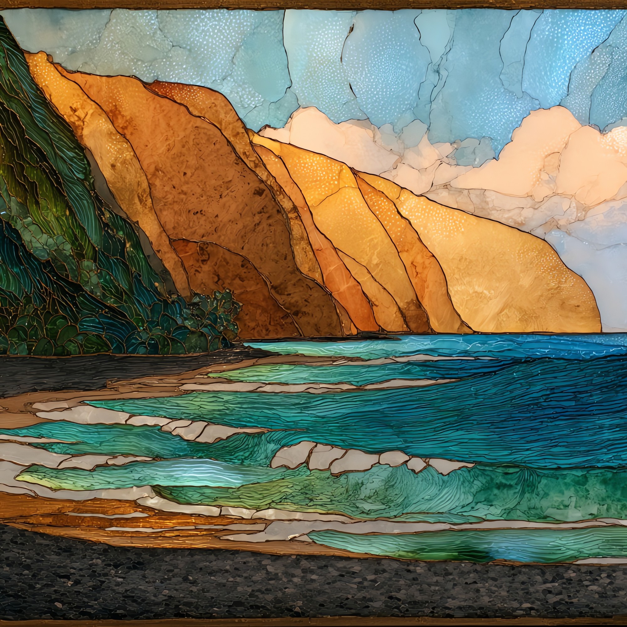 Pololu Black Sand Big Island Ceramic Art Tile