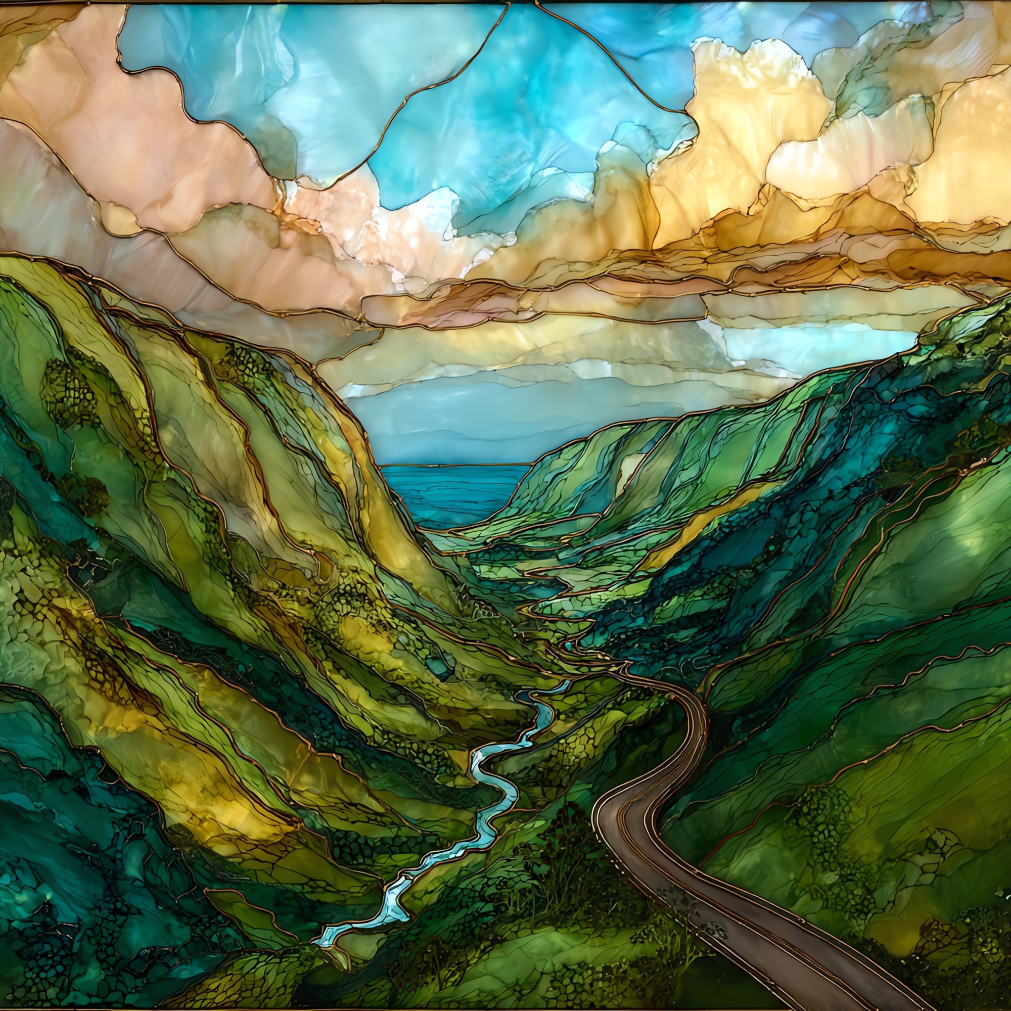 Hamakua Cane Road Big Island Ceramic Art Tile