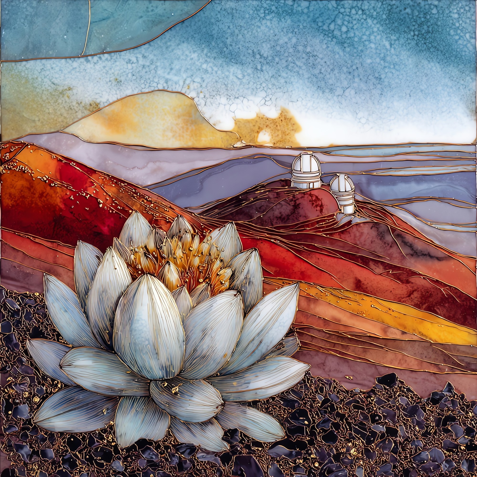 Mauna Kea Silversword Big Island Ceramic Art Tile