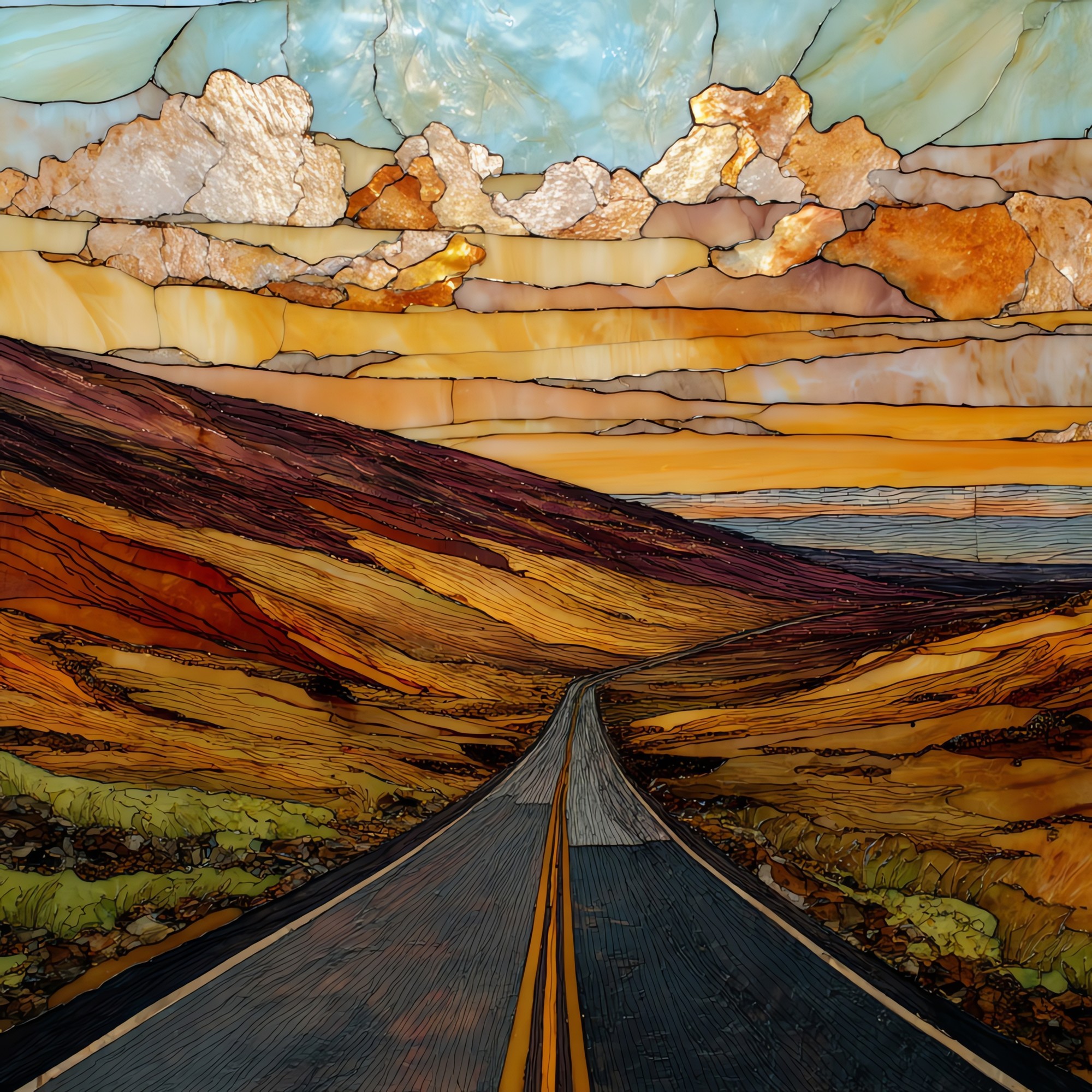 Saddle Road Big Island Ceramic Art Tile