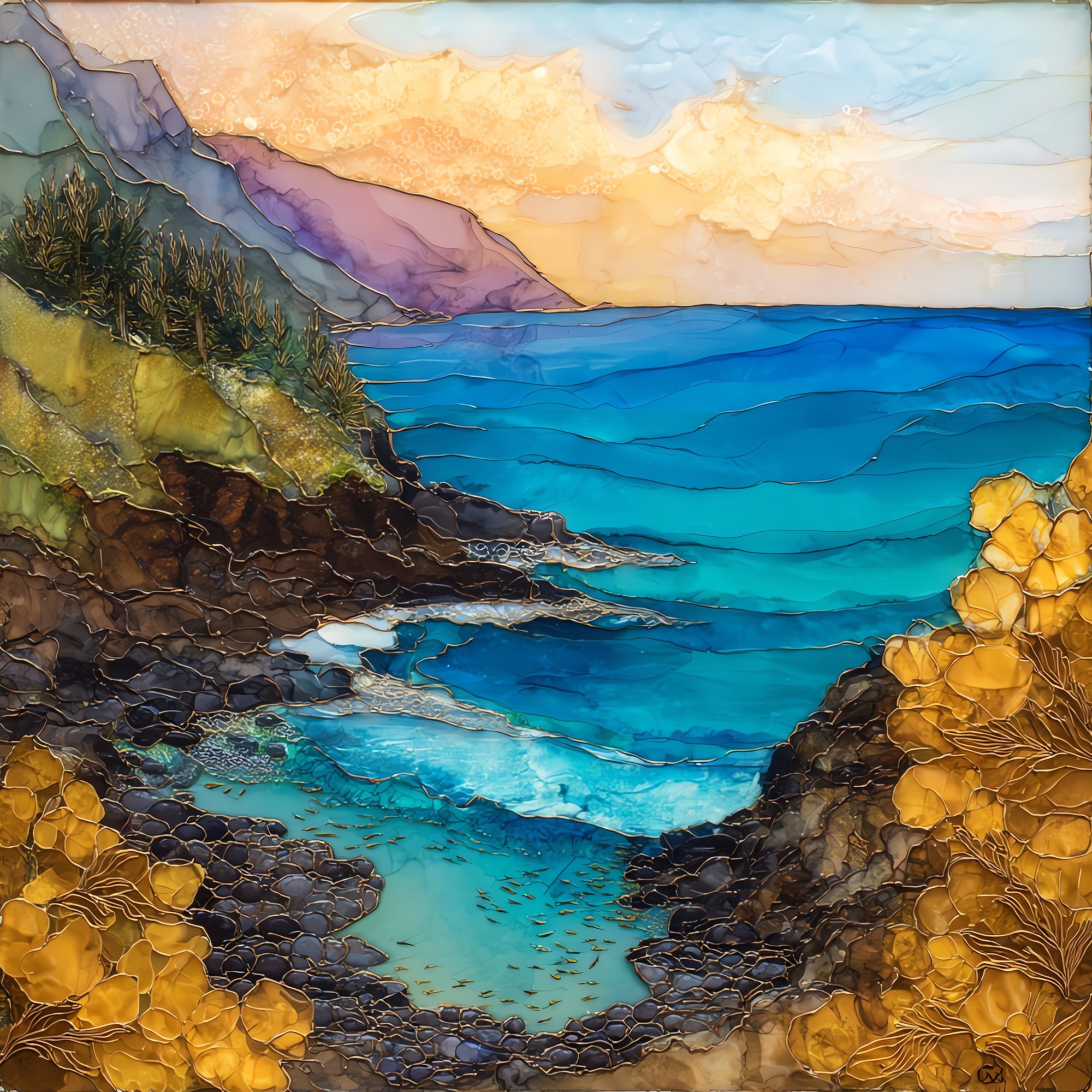Princeville Queens Bath Kauai Ceramic Art Tile