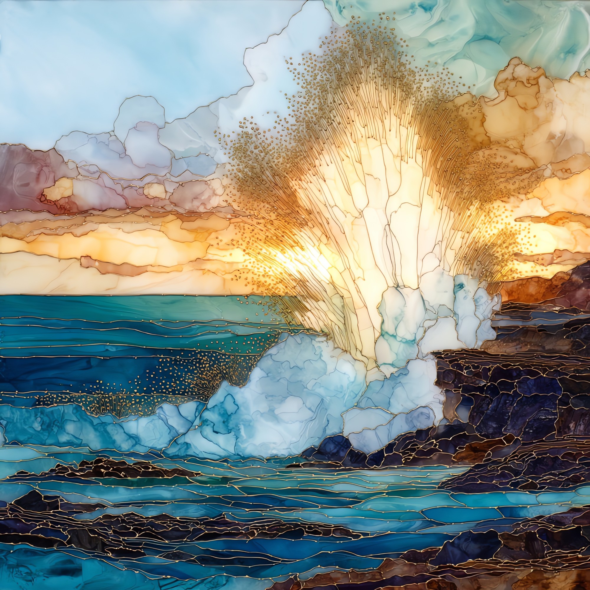 Spouting Horn Poipu Kauai Ceramic Art Tile
