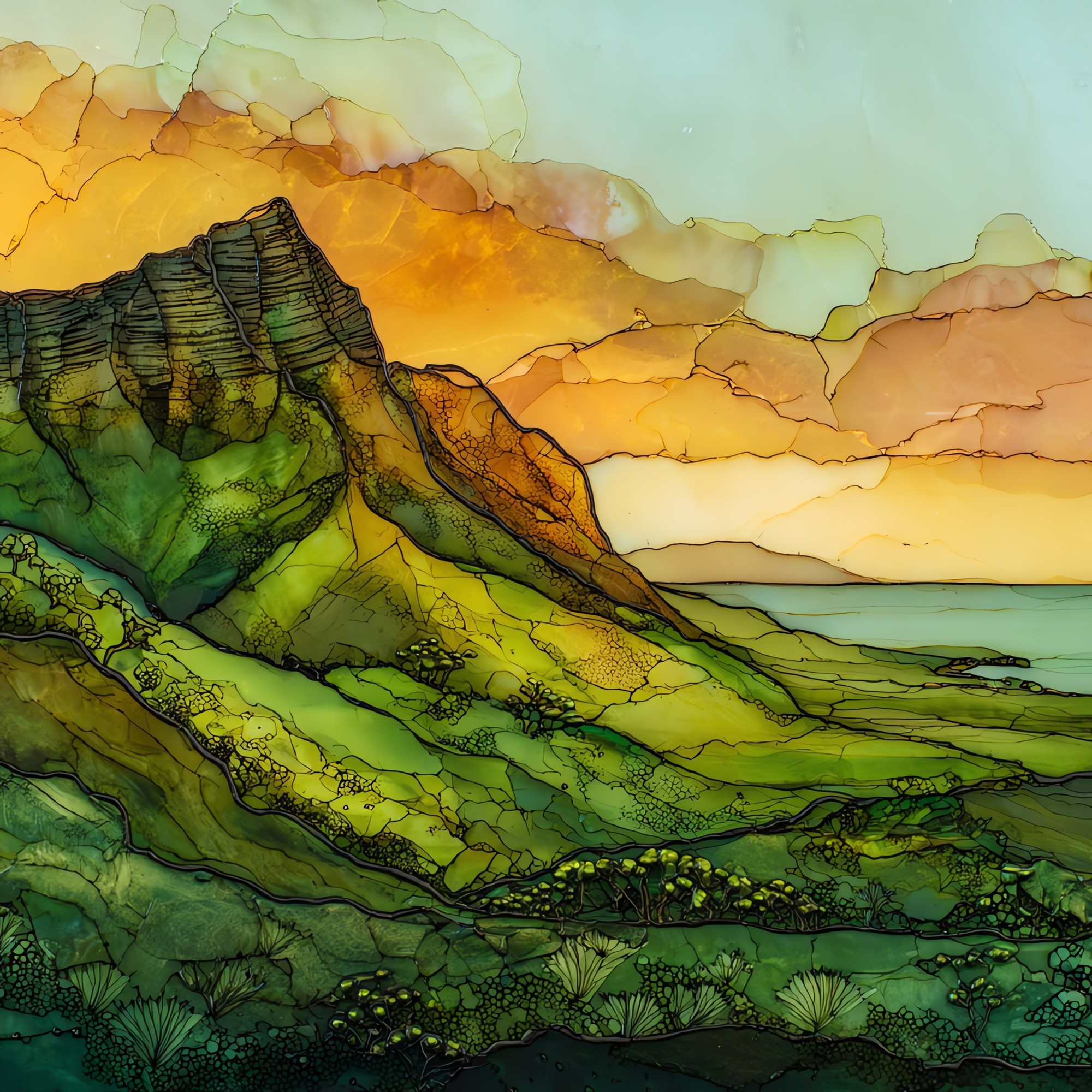 Sleeping Giant Nounou Kauai Ceramic Art Tile