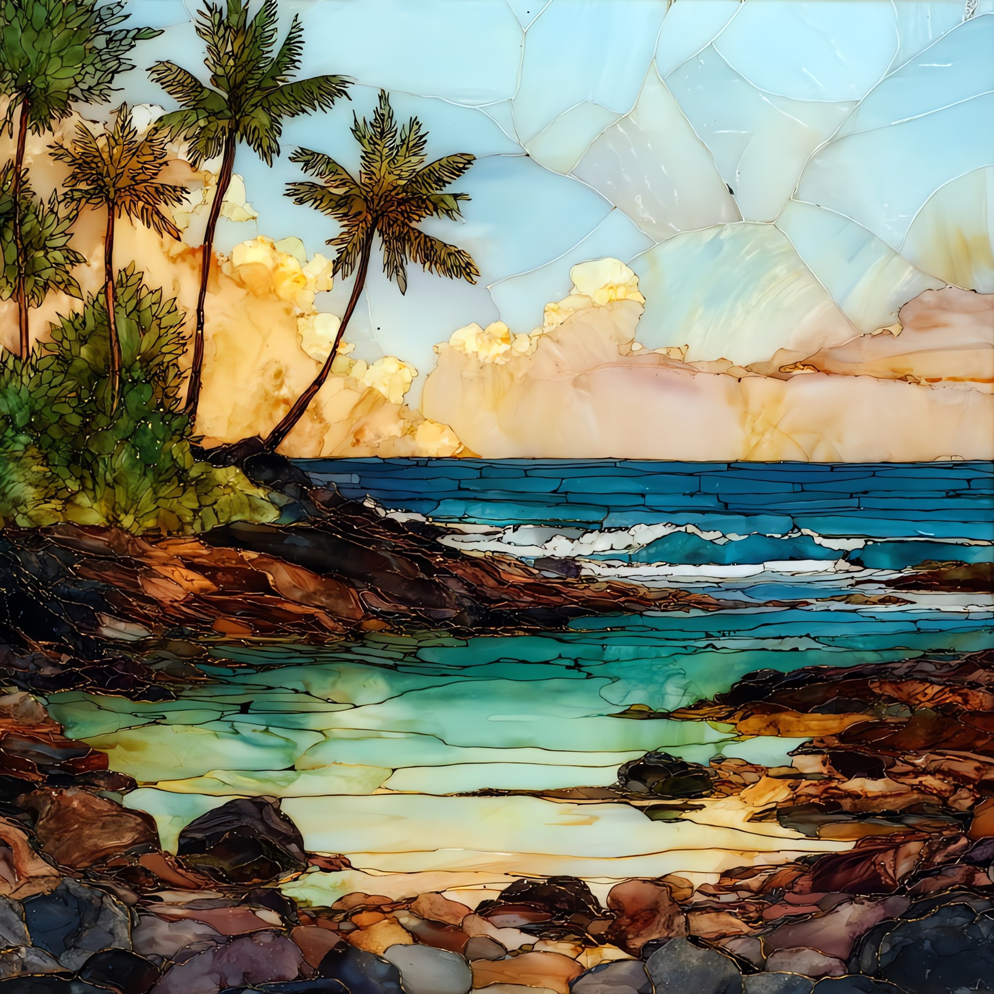 Lydgate Park Kauai Ceramic Art Tile