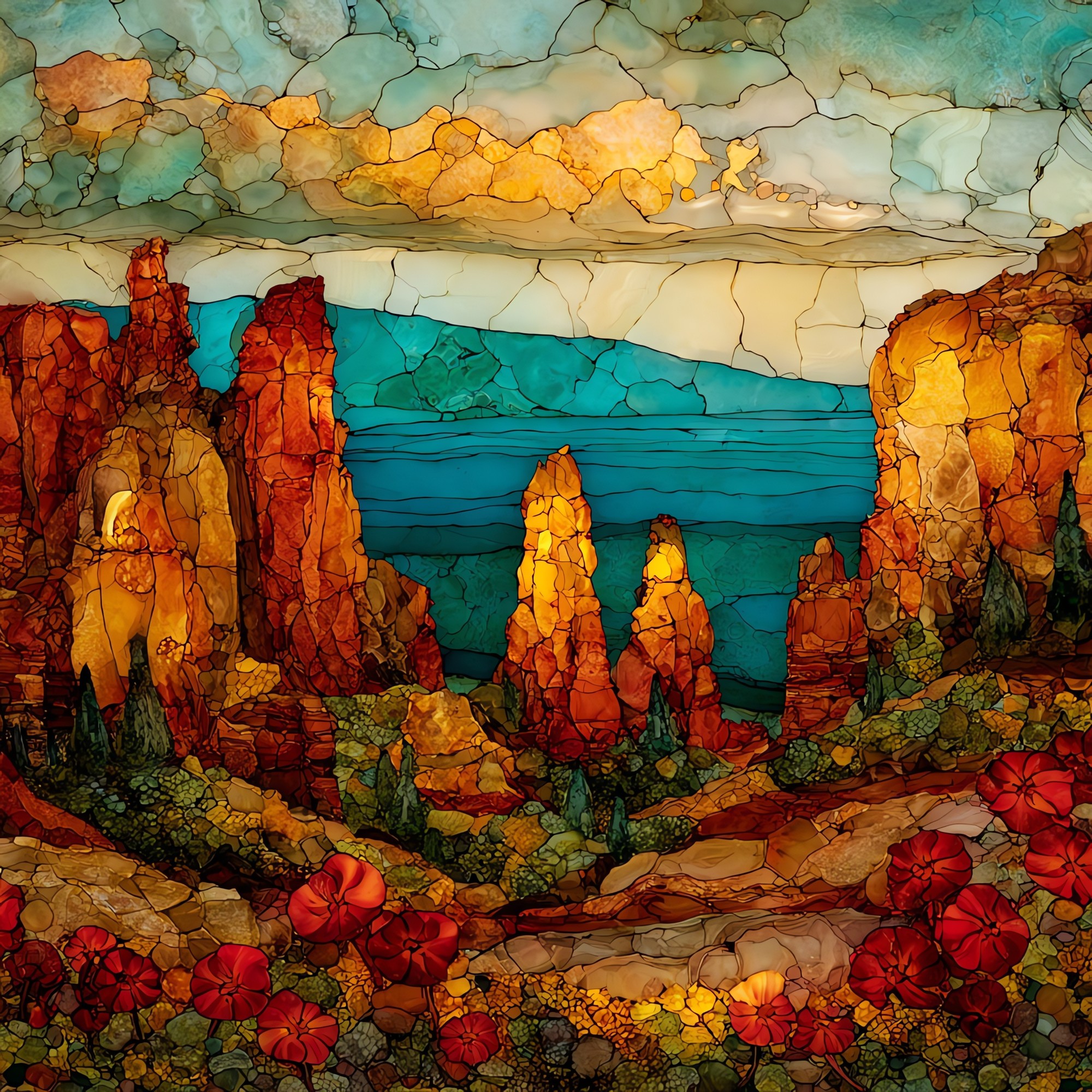 Garden of the Gods Lanai Ceramic Art Tile