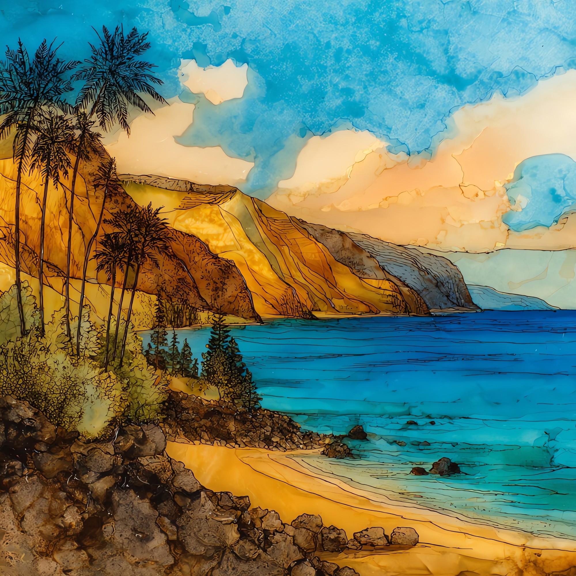 Kaiolohia Lanai Ceramic Art Tile
