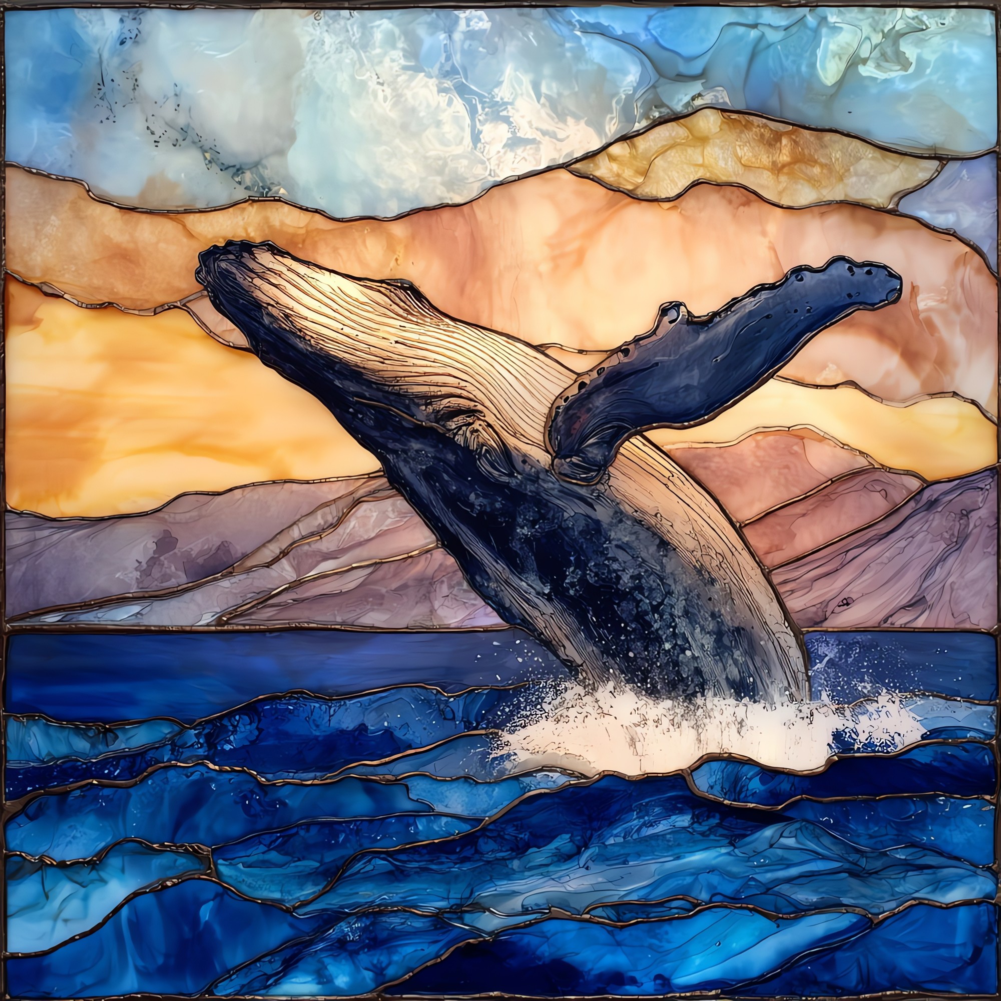 Humpback Whale Maui Ceramic Art Tile