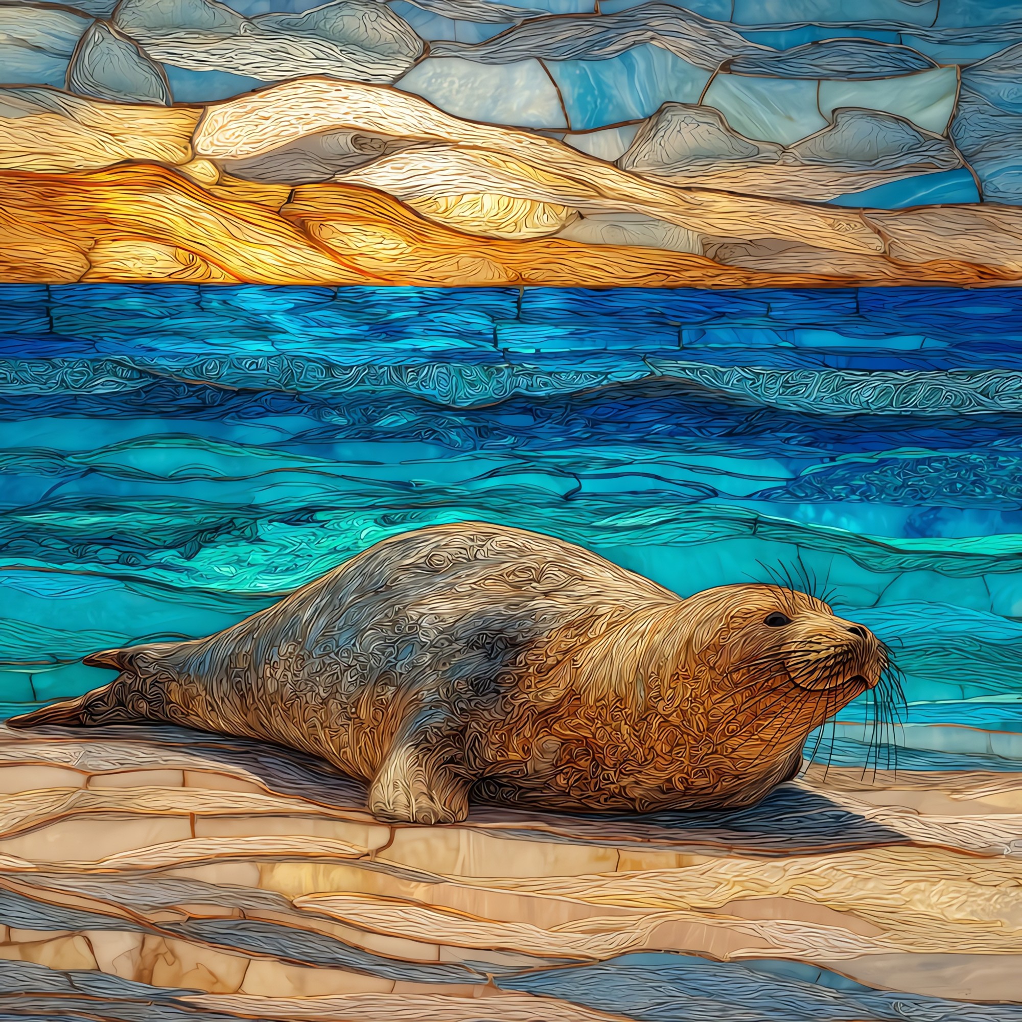 Monk Seal Poipu Kauai Ceramic Art Tile