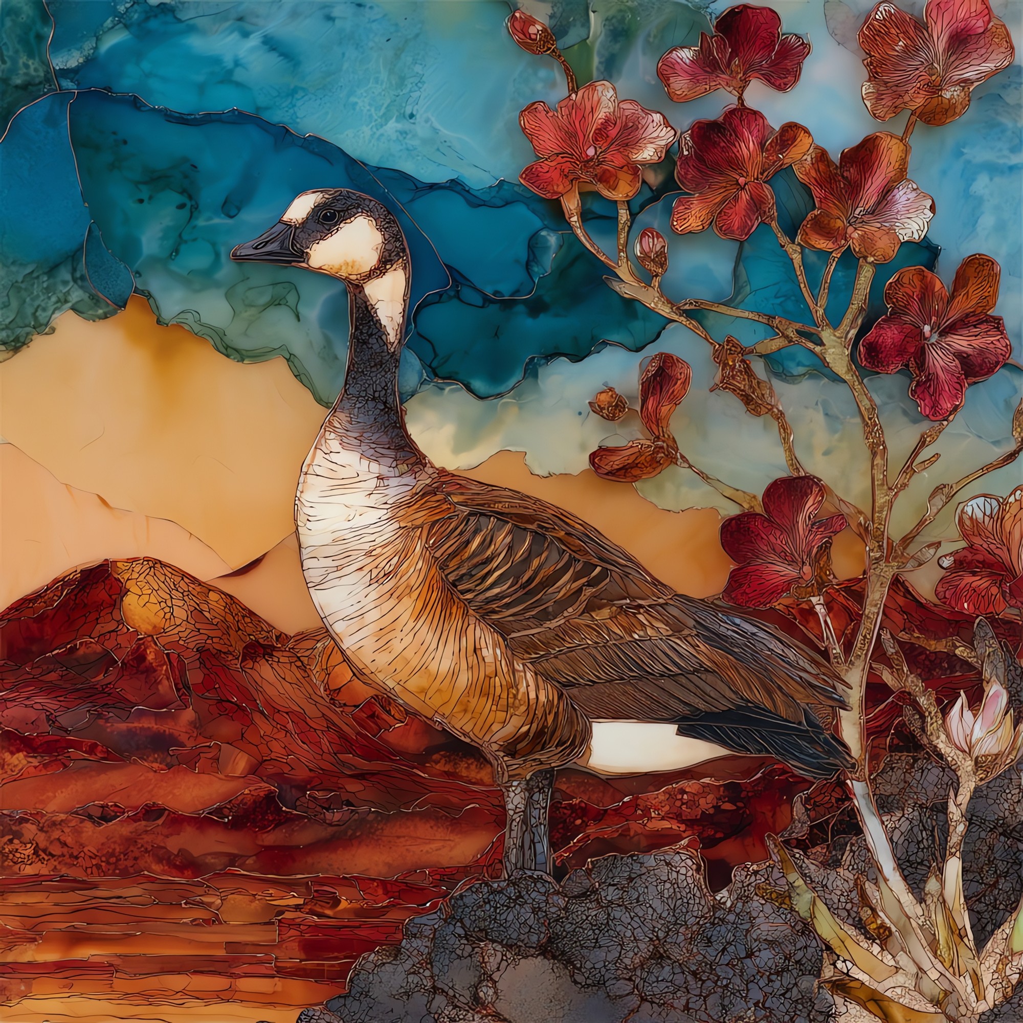 Nene Haleakala Maui Ceramic Art Tile